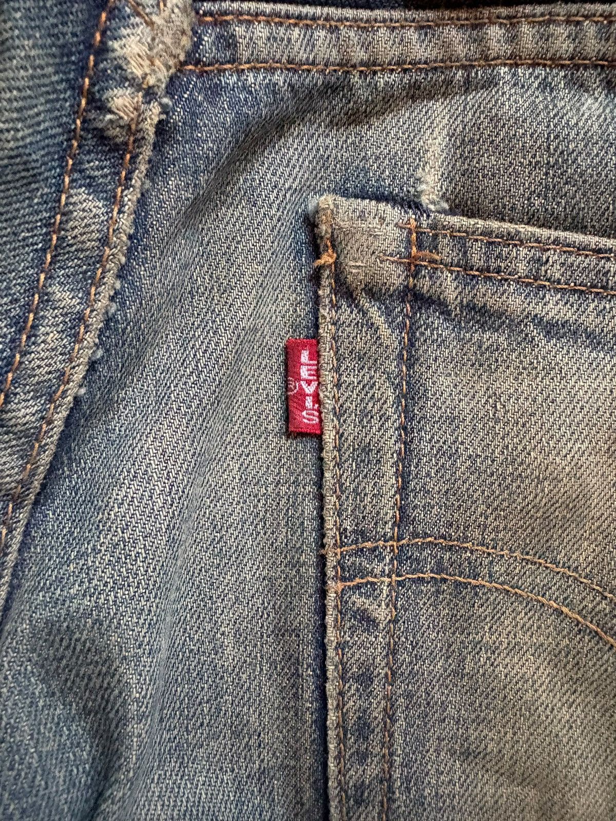 Levi's Vintage 80s Levis Big E Selvedge Rusty Mud Wash Loose Jeans Size US 29 - 13 Thumbnail