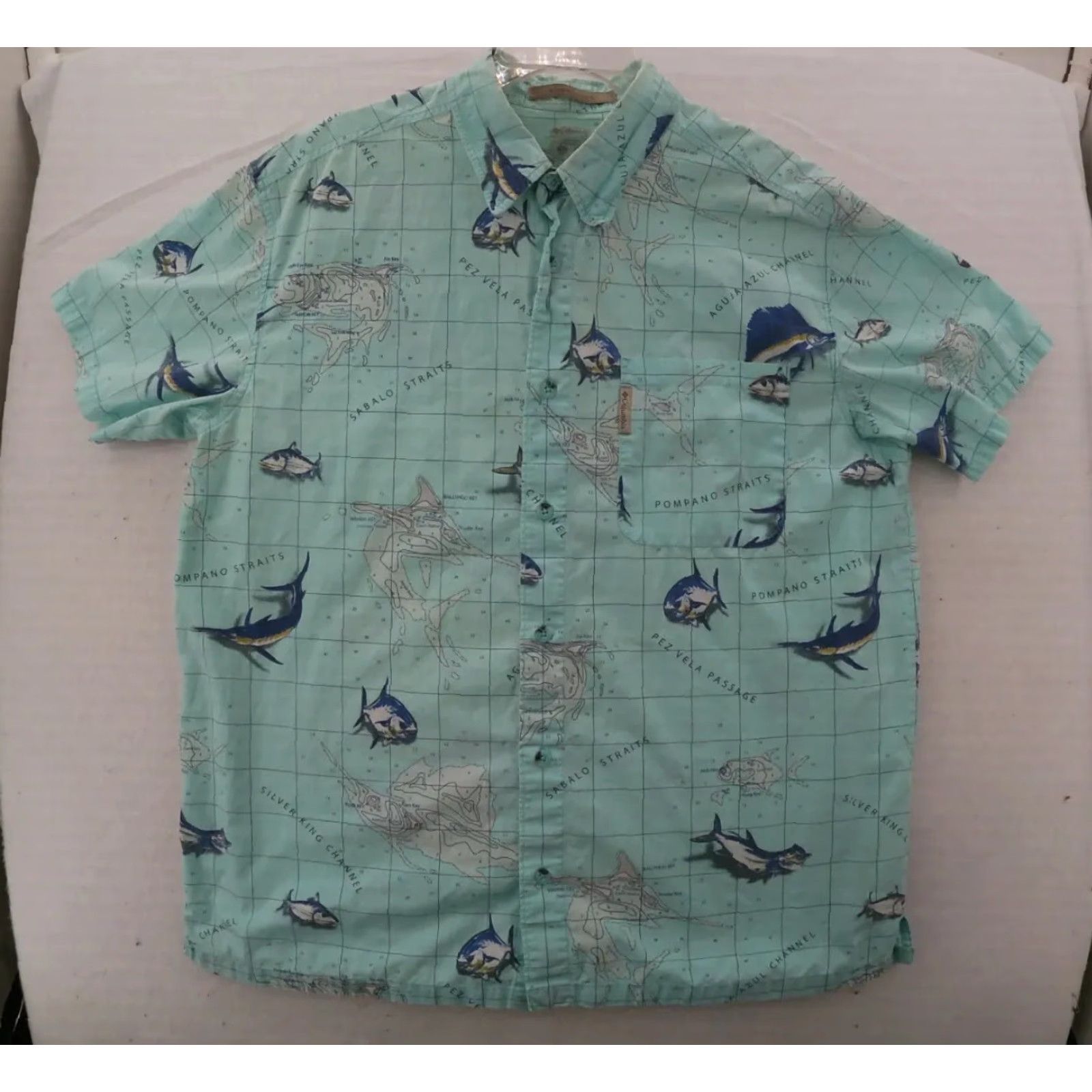 Vintage Columbia River Lodge Fishing Shirt Men Large Short Sleeve Blue Cotton Logo 90s Vintage Button-Down Size US L / EU 52-54 / 3 - 2 Thumbnail