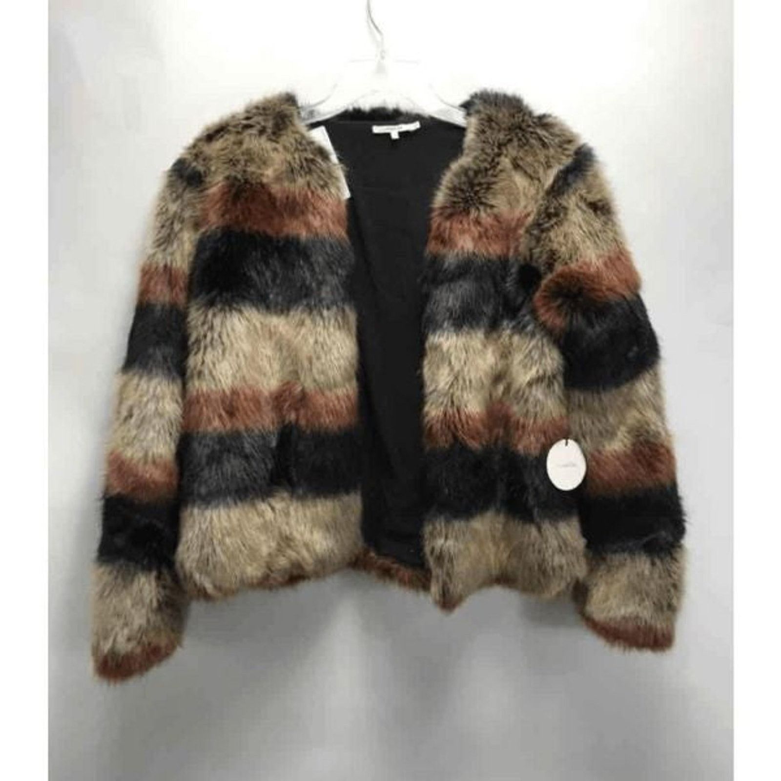 Anthropologie Tularosa Harkin Black Brown fur Jacket, Sz Small, MSRP $398 Size S / US 4 / IT 40 - 2 Thumbnail