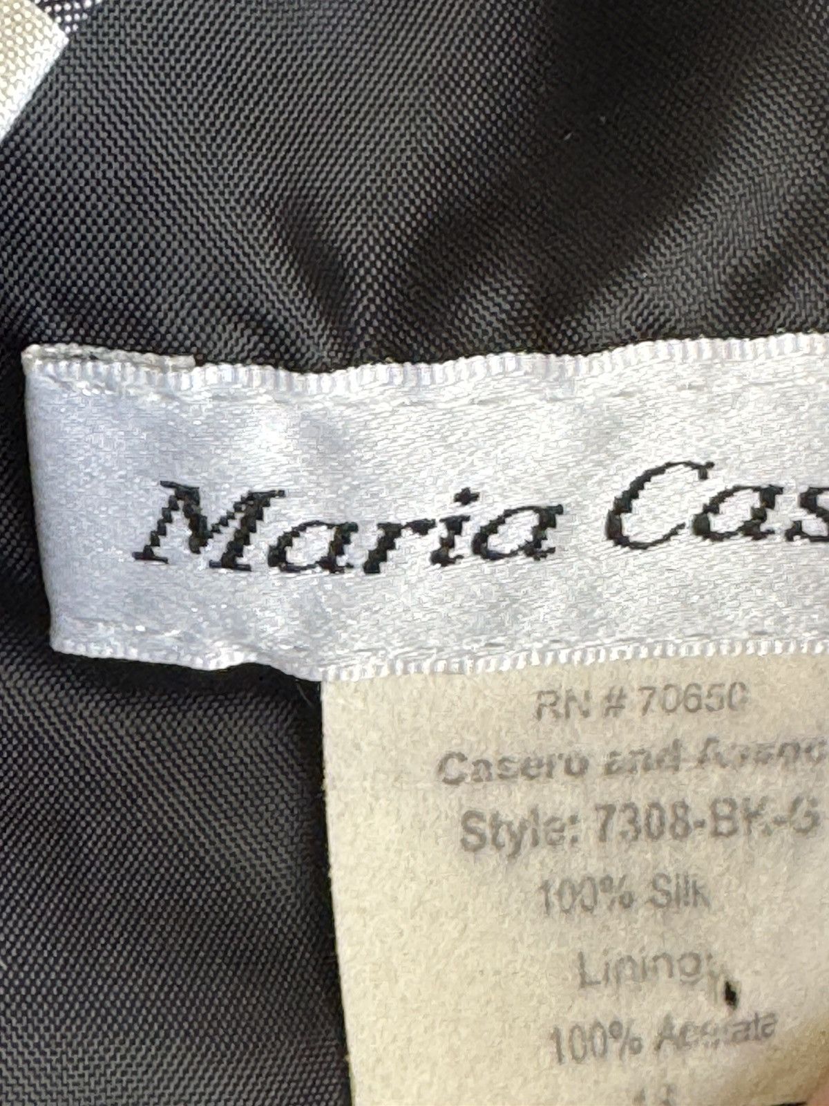 Vintage Maria Casero vintage 100% silk black white pleated checkered Size 28" / US 6 / IT 42 - 2 Thumbnail