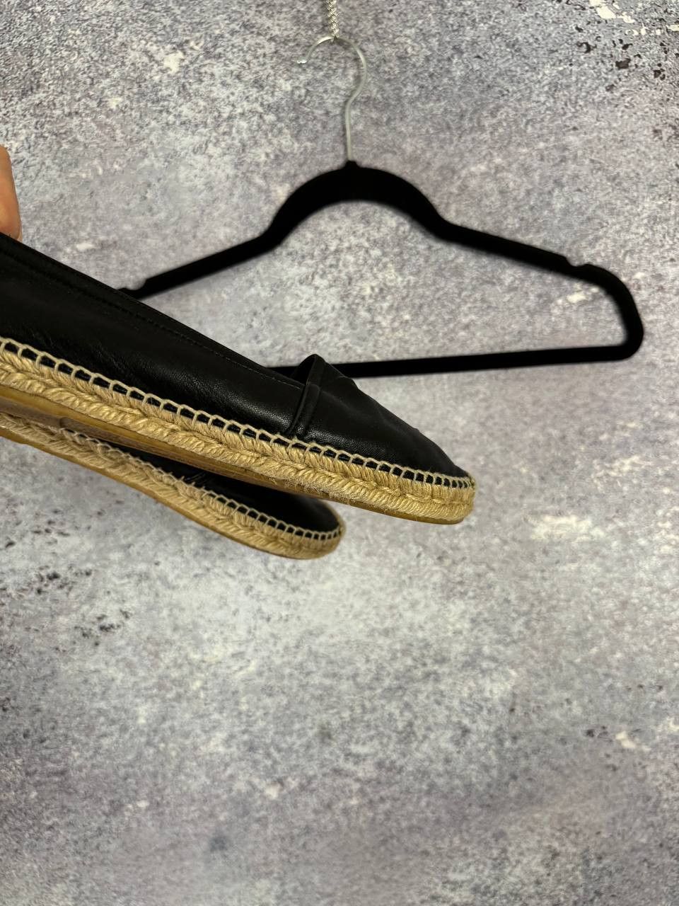 Saint Laurent Paris YSL Black Yves Saint Laurent Monogram Espadrille 37 sz Size US 7 / IT 37 - 10 Thumbnail