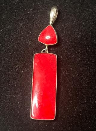 Designer Red Coral Pendant .925 Size ONE SIZE - 1 Thumbnail