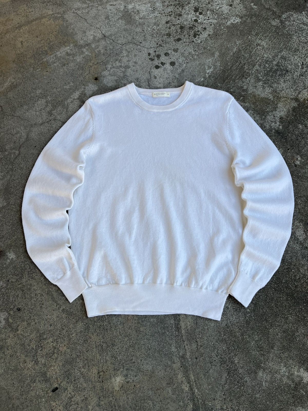 Suitsupply Suitsupply Merino Wool Sweater Cream Crew Neck Luxury Size US L / EU 52-54 / 3 - 1 Thumbnail