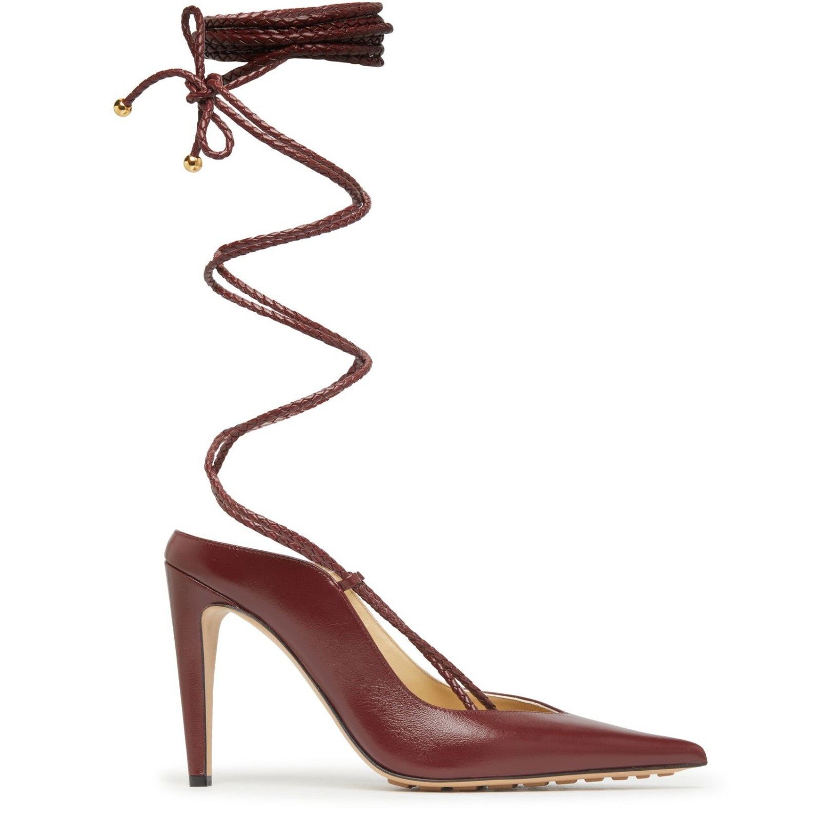 BOTTEGA VENETA Spritz Cherry Leather Lace Pumps New And Auth