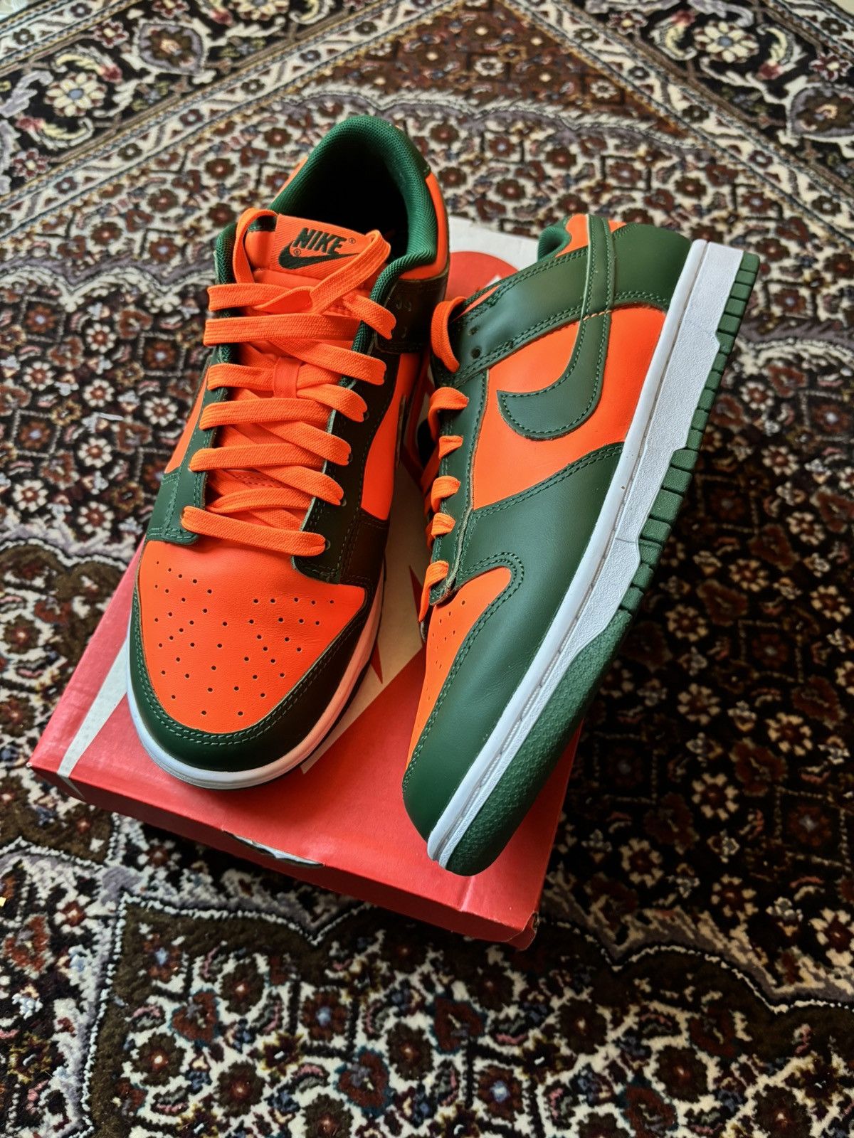 Nike Nike Dunk Low — Orange/Green (“Miami Hurricanes”) Size US 8.5 / EU 41-42 - 1 Thumbnail