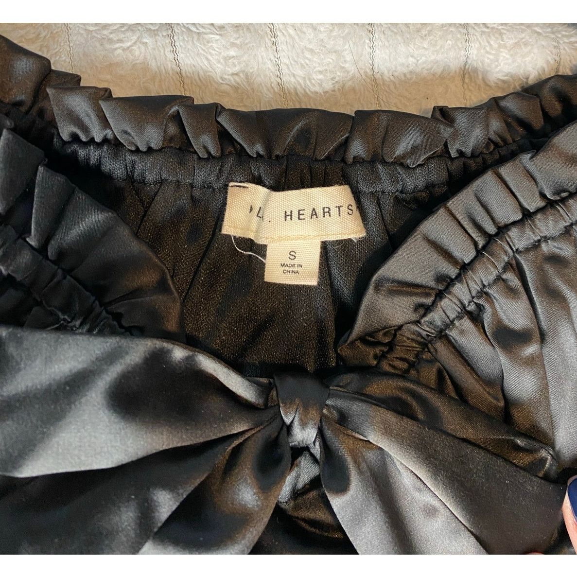 Pacsun LA Hearts Romantic Black Satin Sweetheart Top, Sz Small Size S / US 4 / IT 40 - 7 Thumbnail