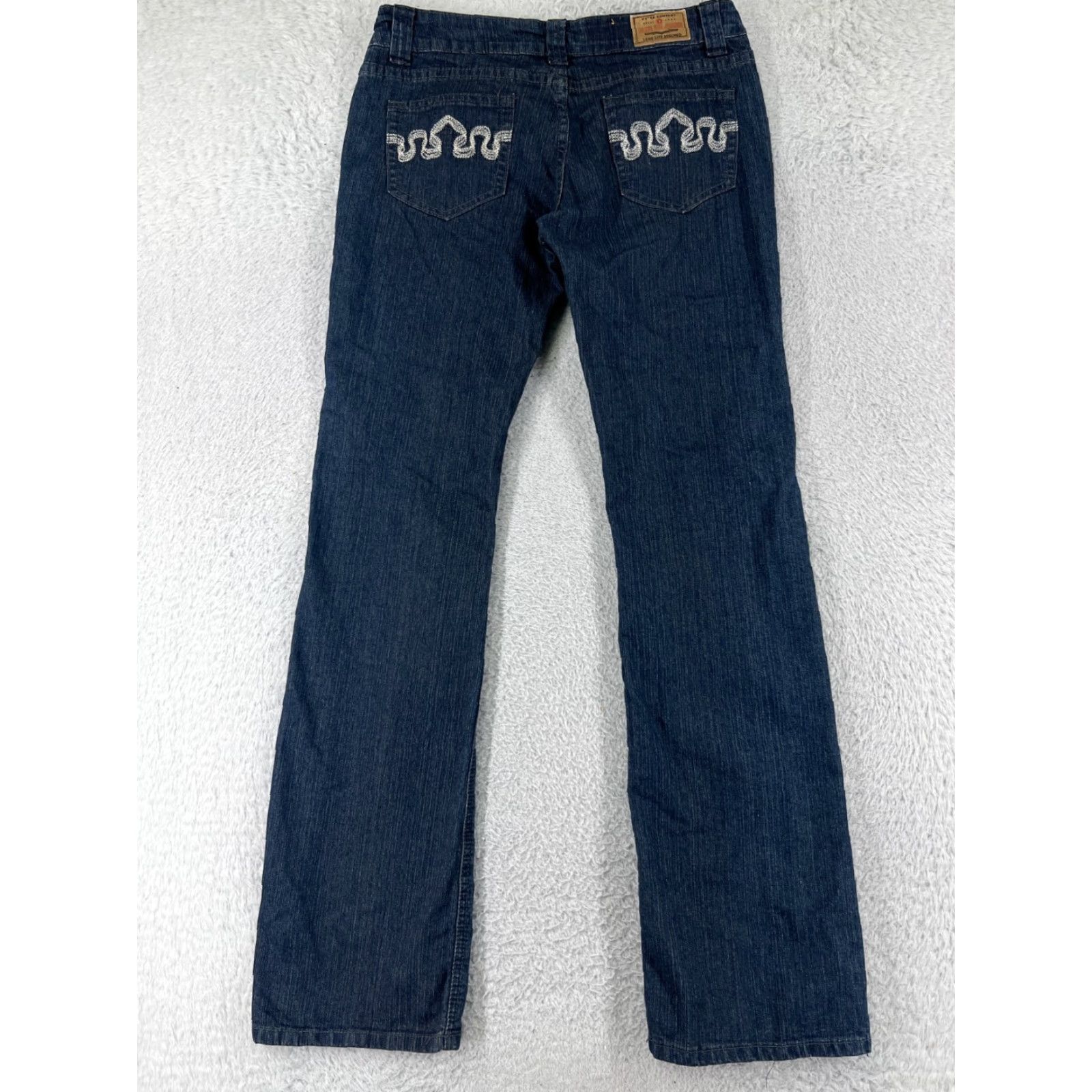Vintage Blue Ice Jeans Women Bootcut Cotton Blend Denim 5 Regular Blue 28x31 5-Pocket Embroidered Logo Vintage? No Ladies Jeans 90s? Size 27" / US 4 / IT 40 - 2 Thumbnail