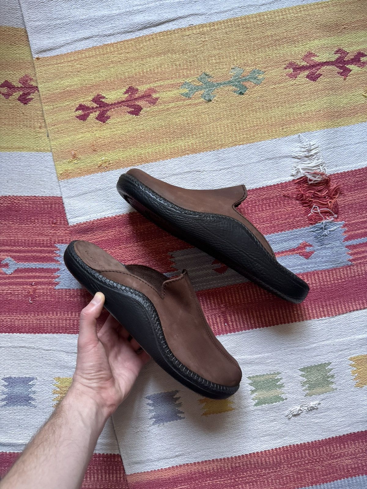 Genuine Leather Westland by Josef Seibel y2k Brown Leather Mule Dandals Size US 11 / EU 44 - 3 Thumbnail