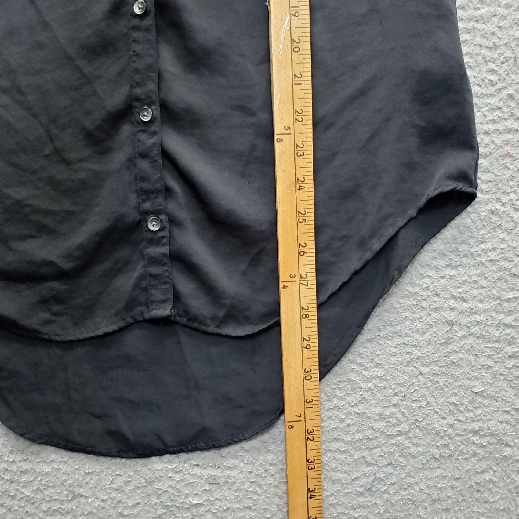 Calvin Klein Calvin Klein Shirt Womens Size S/P Black Long Sleeve Button Front High Low Shirt Top Women Size S / US 4 / IT 40 - 4 Thumbnail