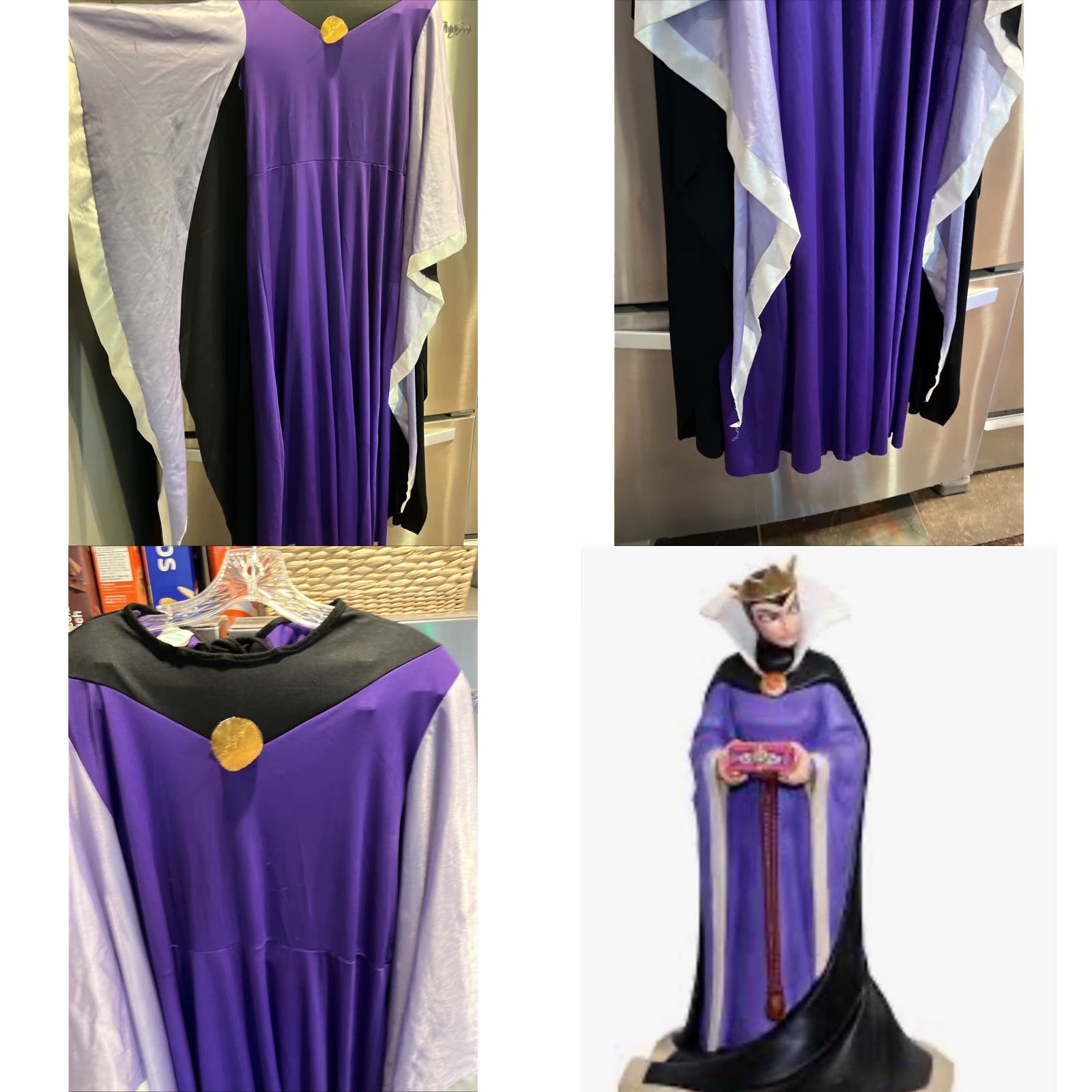 Disney VINTAGE Disney Snow White EVIL QUEEN purple Black Witch DRESS Villain Womens Long Flowy Size ONE SIZE - 11 Thumbnail