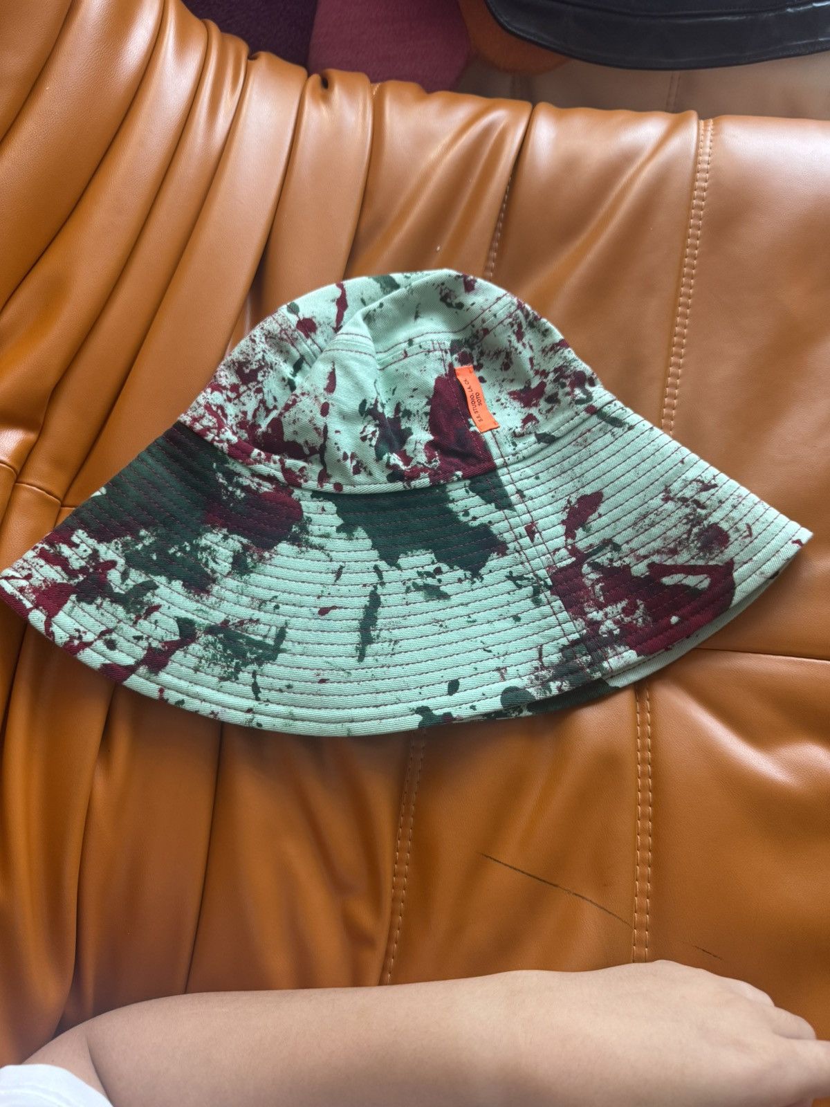 Sterling Ruby S.R Studios Mint Green & Red Hand-Dyed SOTO Bucket Hat Size ONE SIZE - 1 Thumbnail