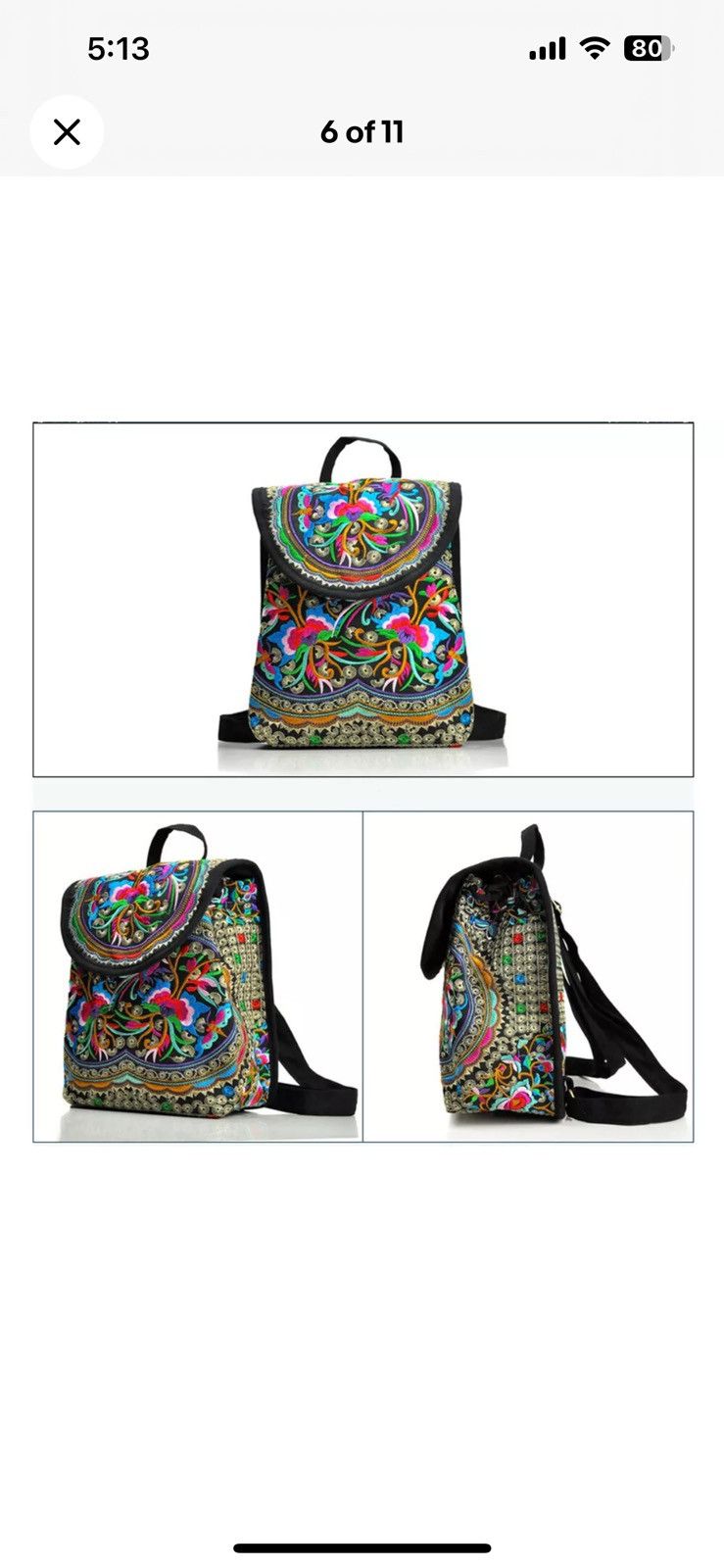 Other Women's Handmade Mini Backpack Purse – Adjustable Travel Bag Size ONE SIZE - 7 Thumbnail