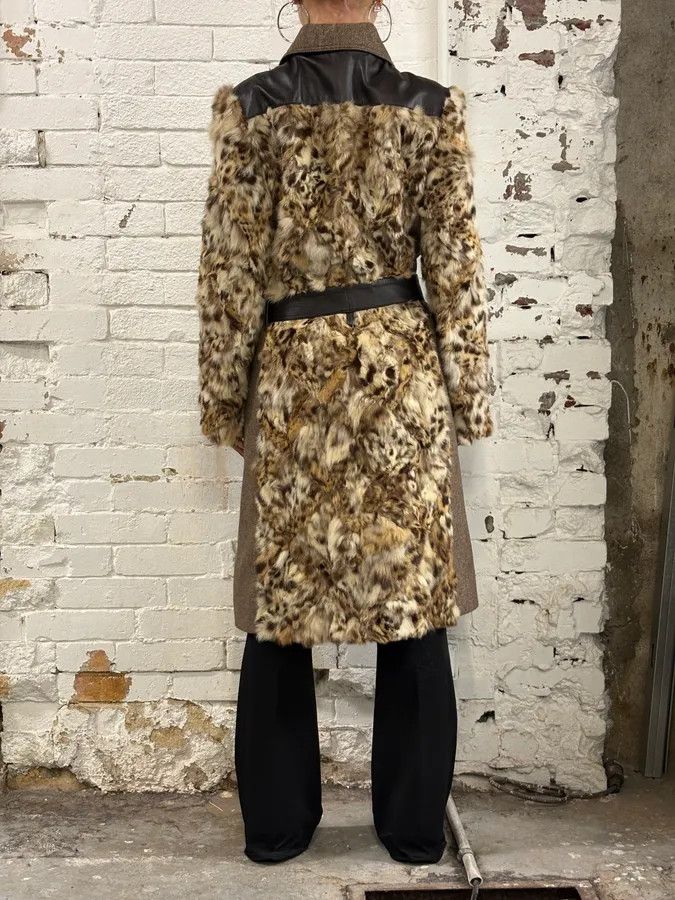 Dolce & Gabbana AW2005 Dolce & Gabbana Beige Mixed Media Leopard Fur Coat Size S / US 4 / IT 40 - 3 Thumbnail