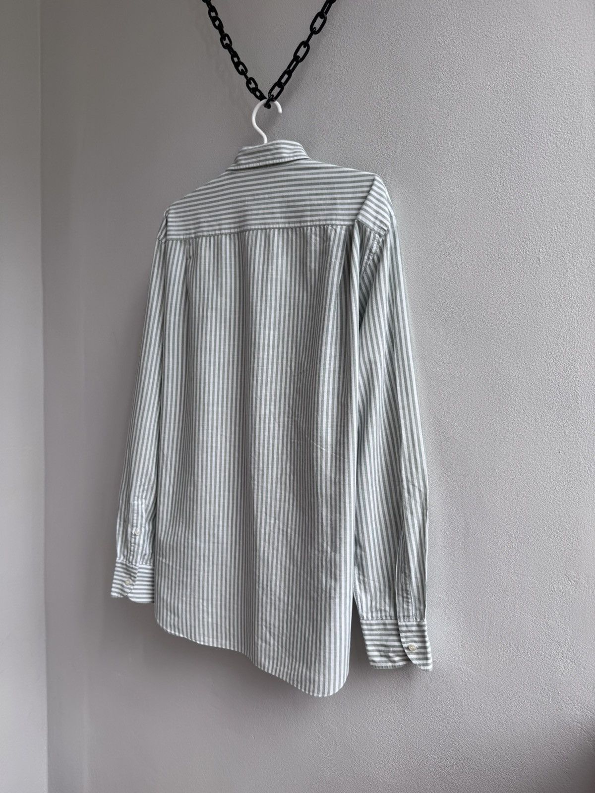 Loro Piana Loro Piana Striped Cotton Button Up Shirt Long Sleeve Green Size US XXL / EU 58 / 5 - 16 Thumbnail