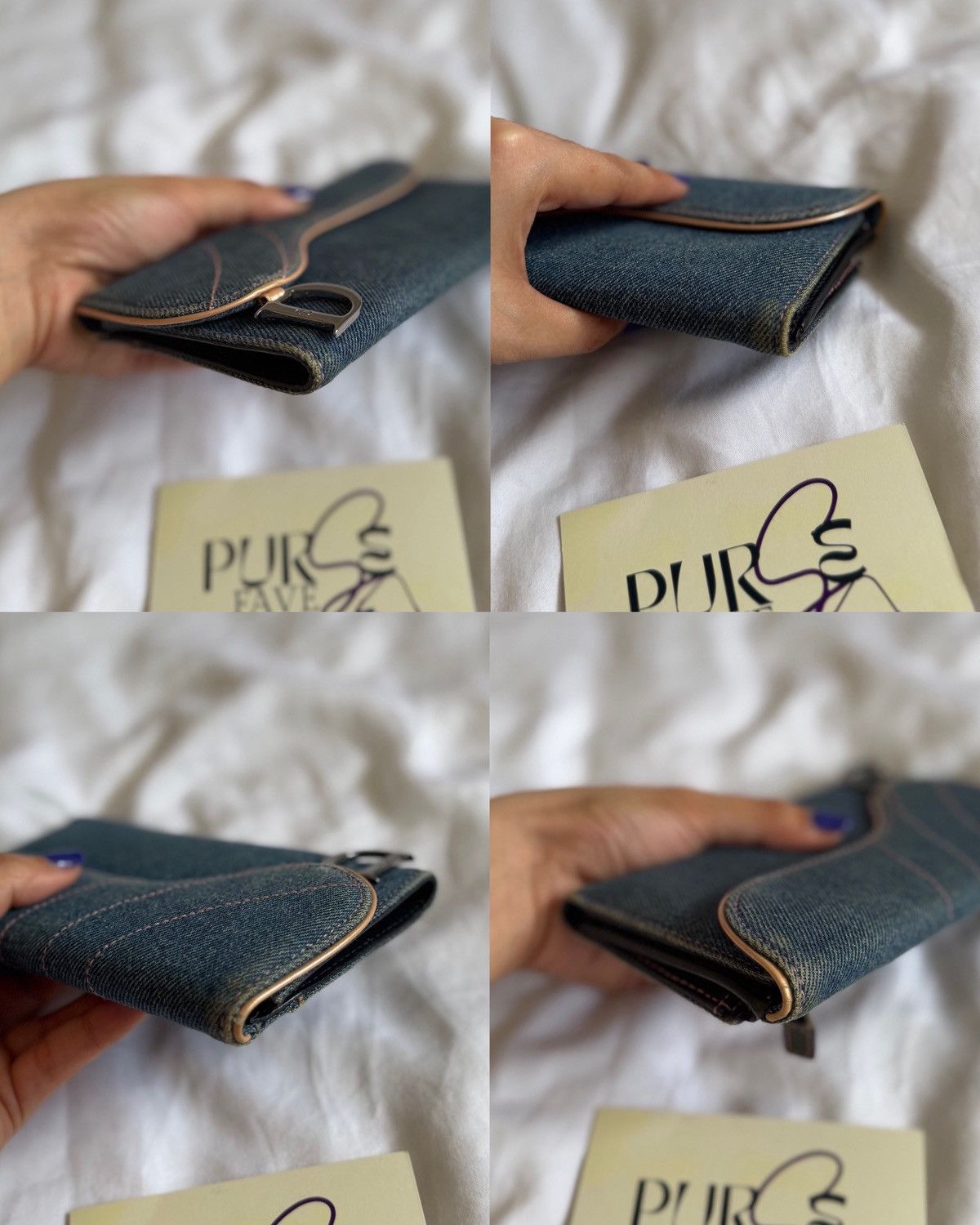 Dior Christian Dior Blue Denim Saddle Trifold Wallet Size ONE SIZE - 11 Thumbnail