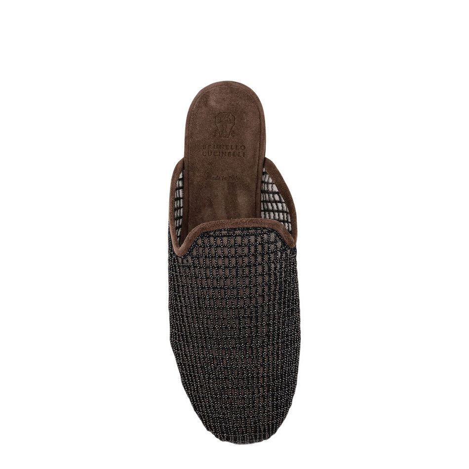 Brunello Cucinelli BRUNELLO CUCINELLI Brown Mesh/Suede Mules New & Authentic (W Size US 7 / IT 37 - 4 Thumbnail