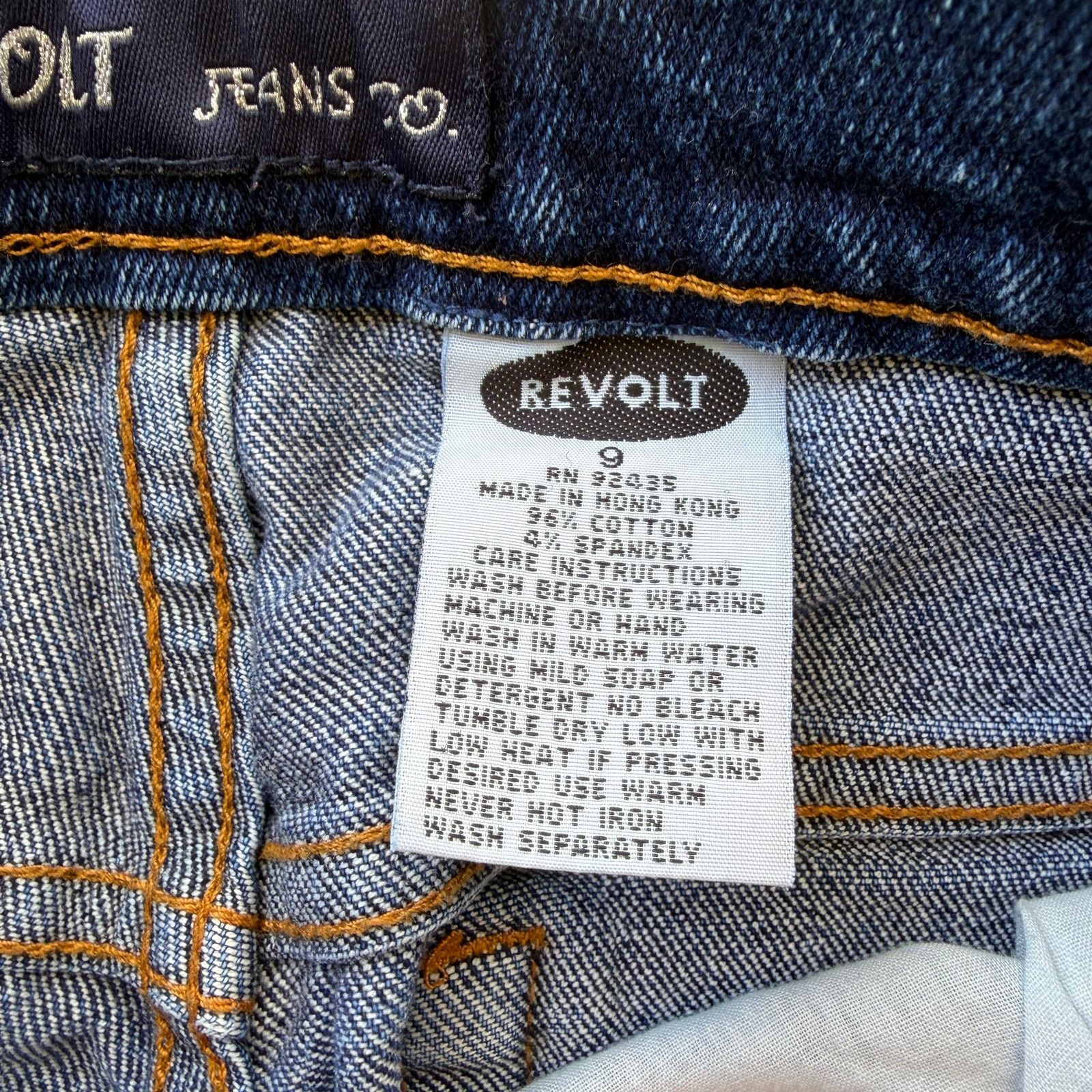 Other Vintage y2k Jean Dark Wash High Rise Flare Leg wide Jeans Size 24" / US 00 / IT 34 - 5 Thumbnail