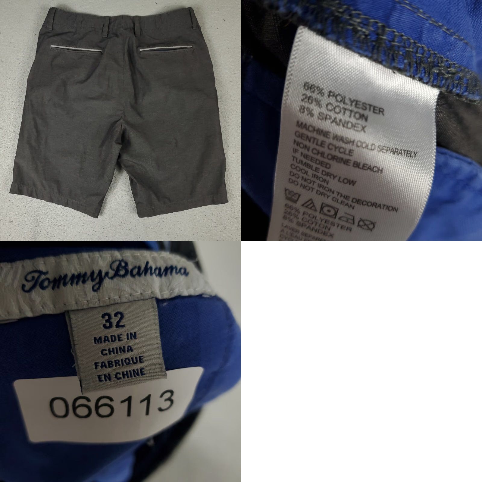 Tommy Bahama Tommy Bahama Shorts Mens 32 Gray Polyester Flat Front Chino Casual Size US 32 / EU 48 - 8 Thumbnail