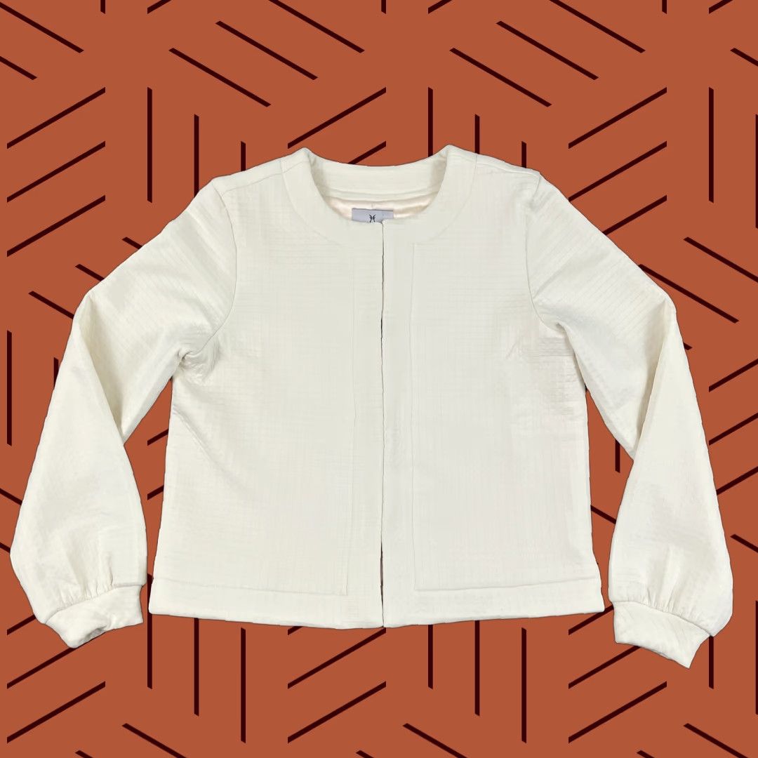 Vintage Dudley Stephens Blazer Womens M White Career Office Casual Jacket Blazer, Medium, Regular Fit, Solid, Black? White – wait. Size M / US 6-8 / IT 42-44 - 1 Thumbnail