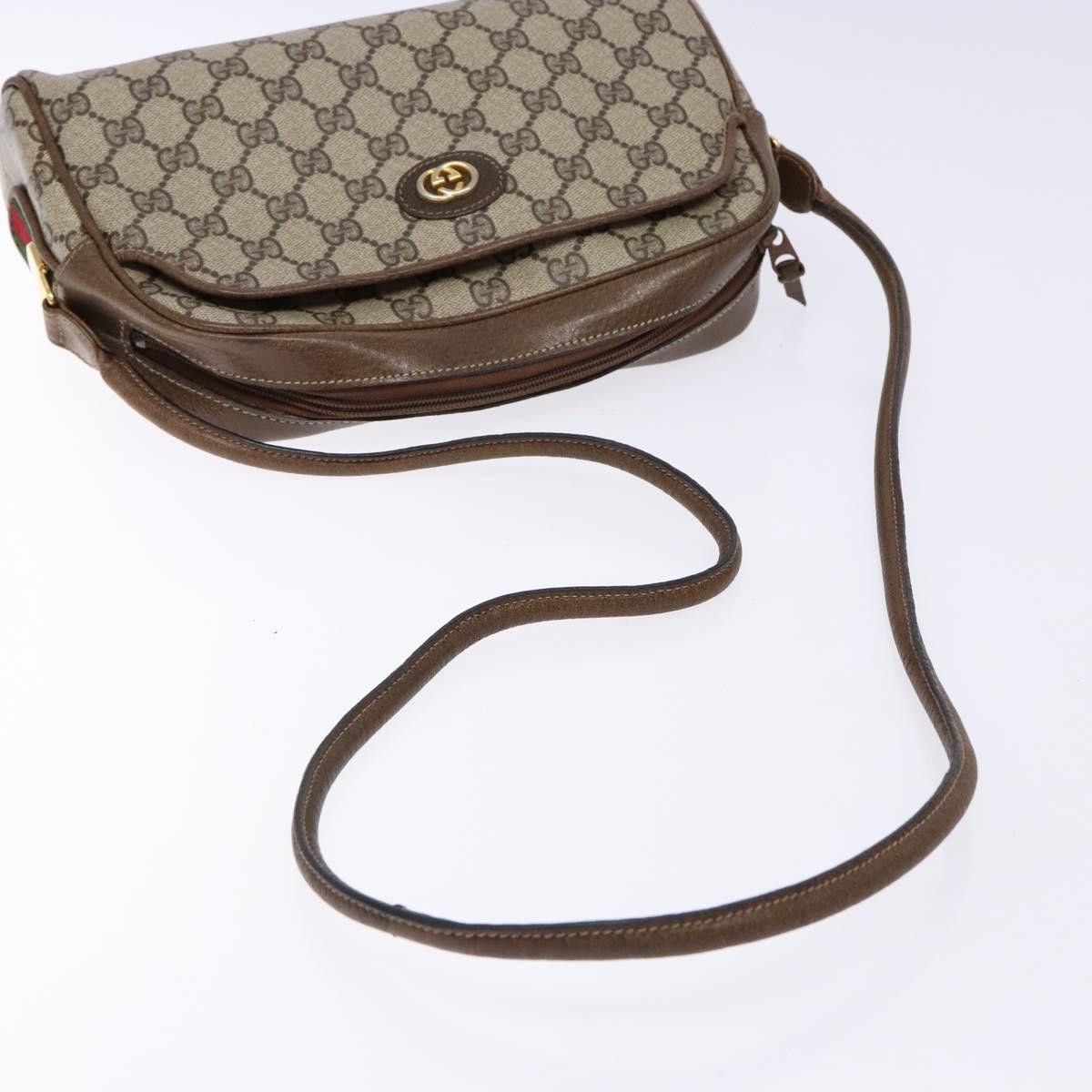 Gucci GUCCI GG Supreme Web Sherry Line Shoulder Bag Pvc Beige Gold Size ONE SIZE - 7 Thumbnail
