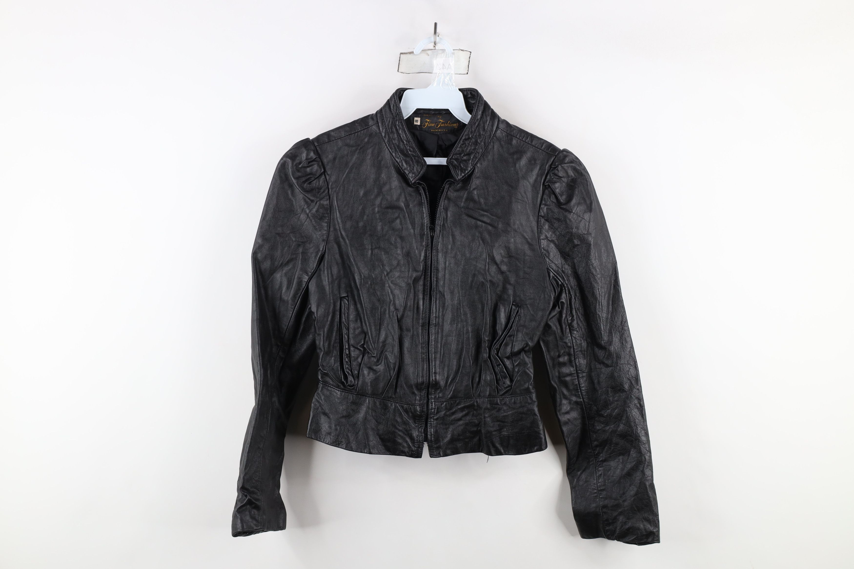 Vintage 80s 90s Streetwear Cropped Leather Bomber Jacket USA