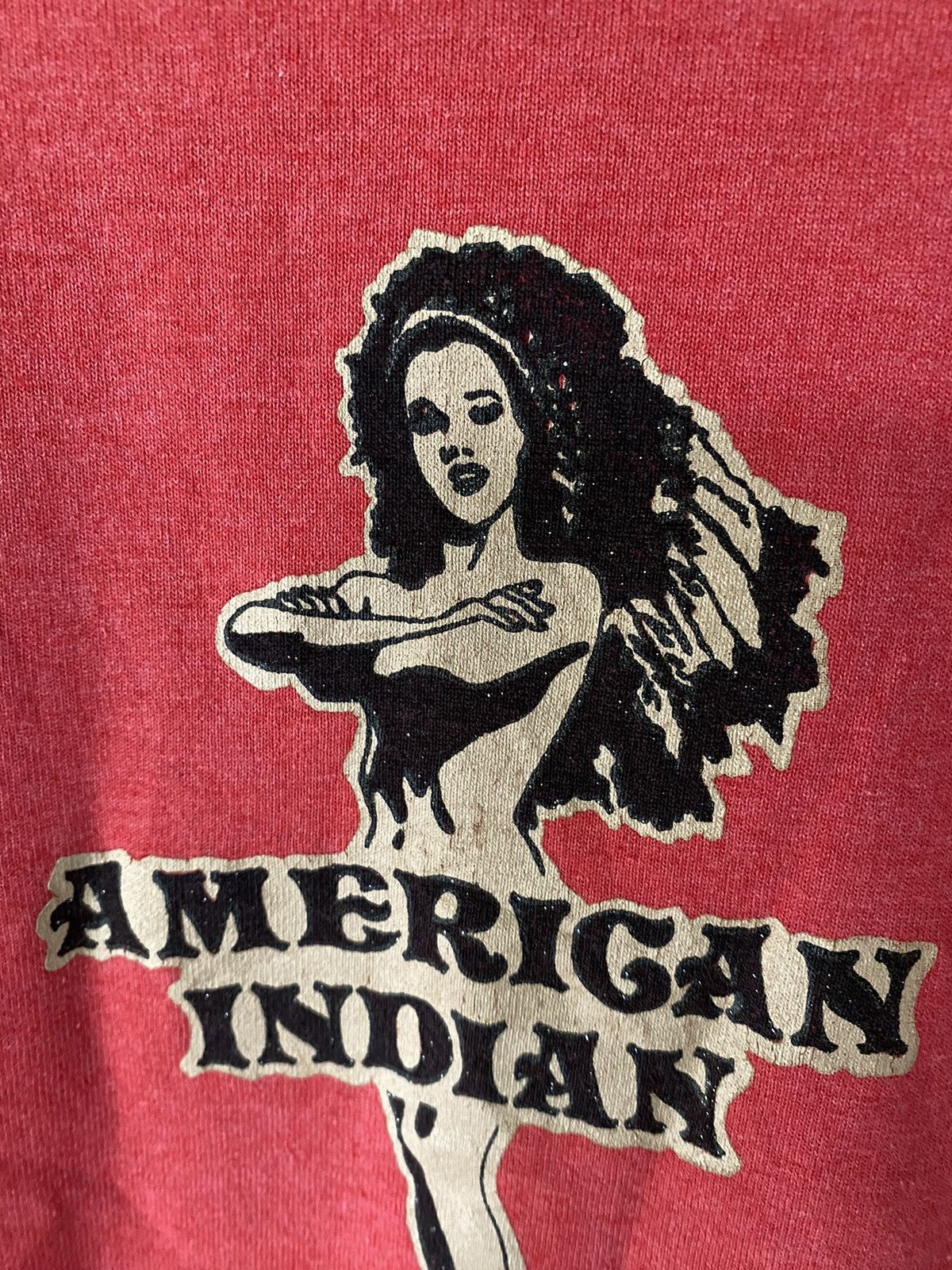 Vintage 1990s Naked Native American Indian Girl tee FOTL Size S / US 4 / IT 40 - 5 Thumbnail