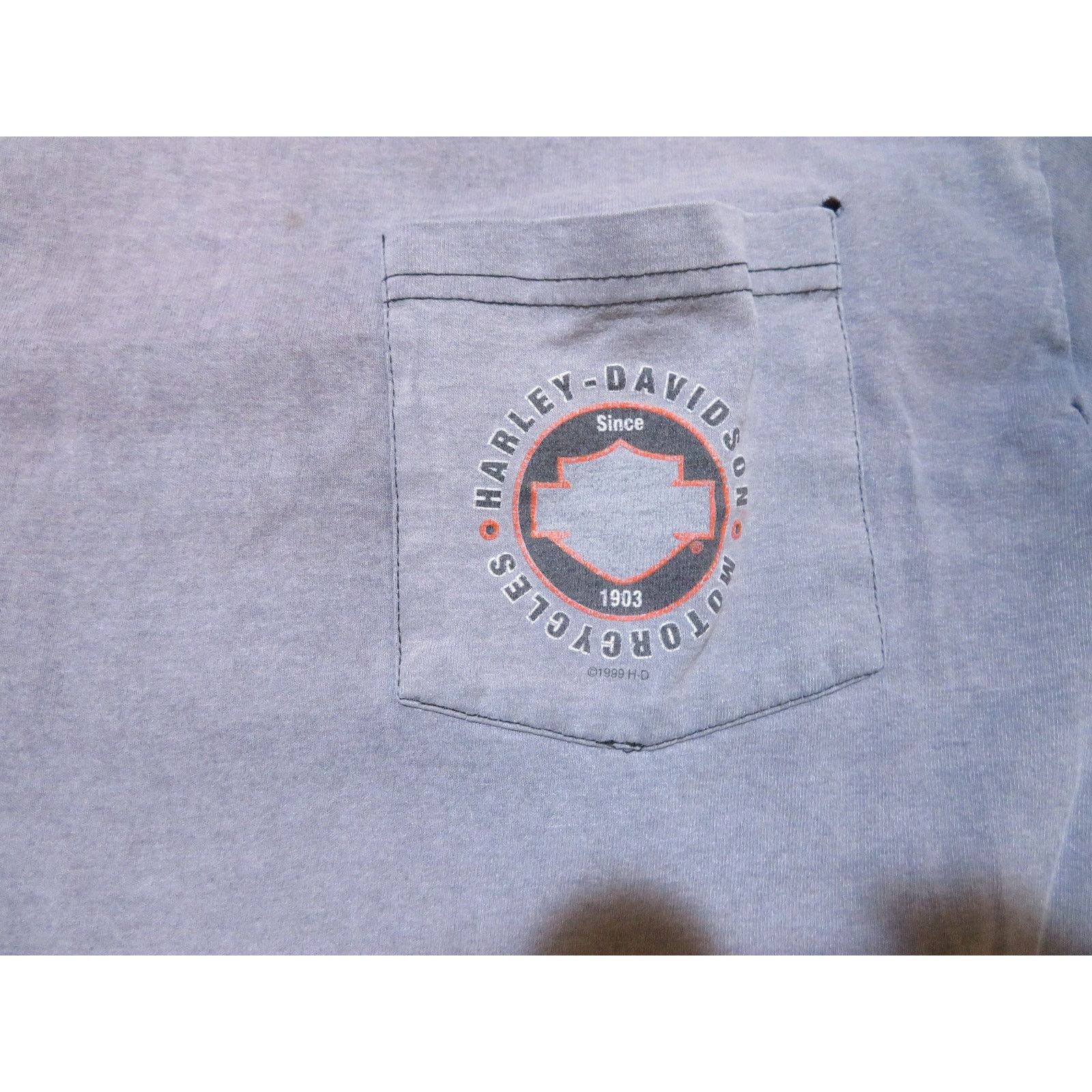 Harley Davidson Harley Davidson Michigan City IN Pocket T-Shirt Gray Sz L Size US L / EU 52-54 / 3 - 3 Thumbnail
