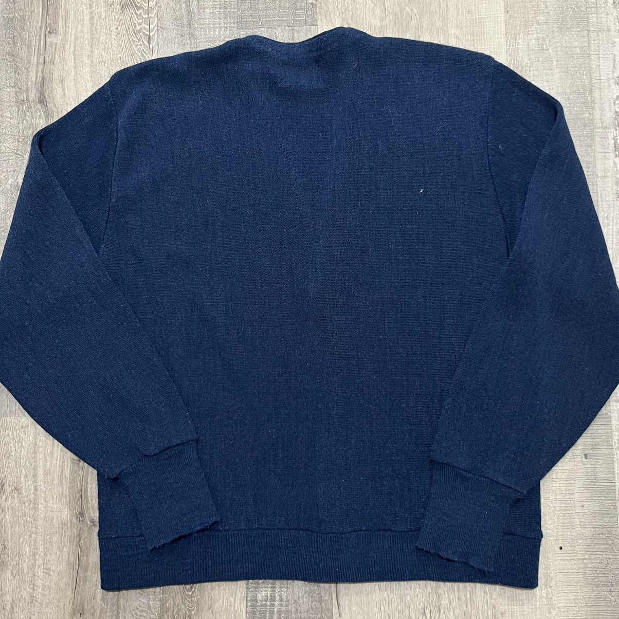 Jantzen × Vintage VTG Jantzen Dark Blue Knit Geek Grandpa Cardigan Sweater Size US XXL / EU 58 / 5 - 2 Thumbnail