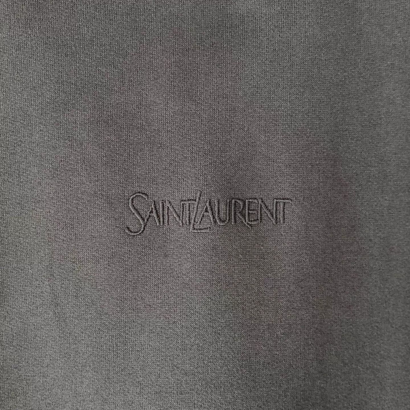 Saint Laurent Paris SAINT LAURENT Men's Fleece Embroidered Kangaroo Hoodie XL Size US XL / EU 56 / 4 - 5 Thumbnail