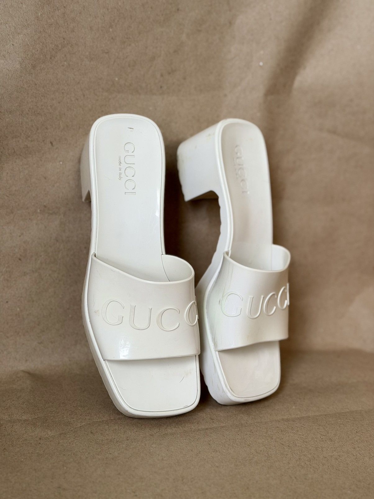 Gucci Gucci – Cream mule sandals with logo Size US 6 / IT 36 - 5 Thumbnail