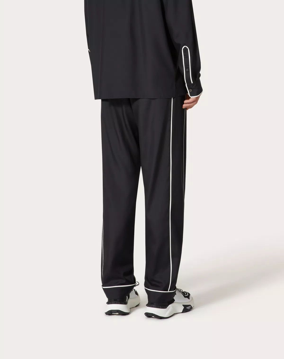 Valentino oc11z0725 Silk Popline Pyjama Pants in Black Size US 32 / EU 48 - 5 Thumbnail