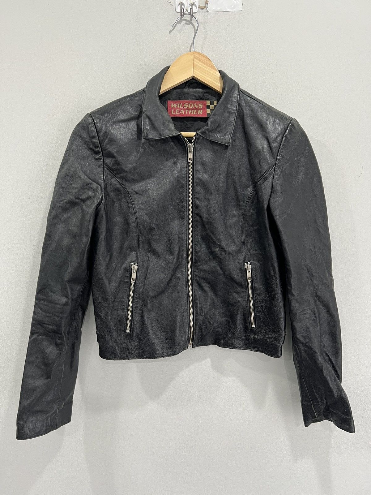 Wilson Vintage Womens Wilsons Leather Jacket Biker Size M / US 6-8 / IT 42-44 - 1 Thumbnail