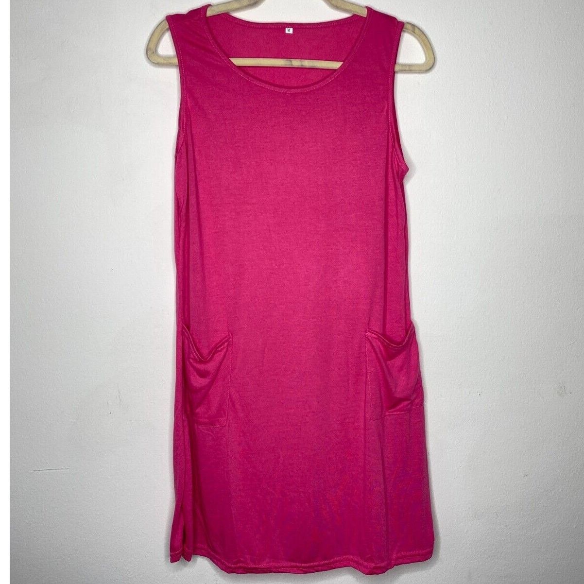 Other Sleeveless Hot Pink Knit Tank Mini Dress Scoop Neck M Size M / US 6-8 / IT 42-44 - 7 Thumbnail