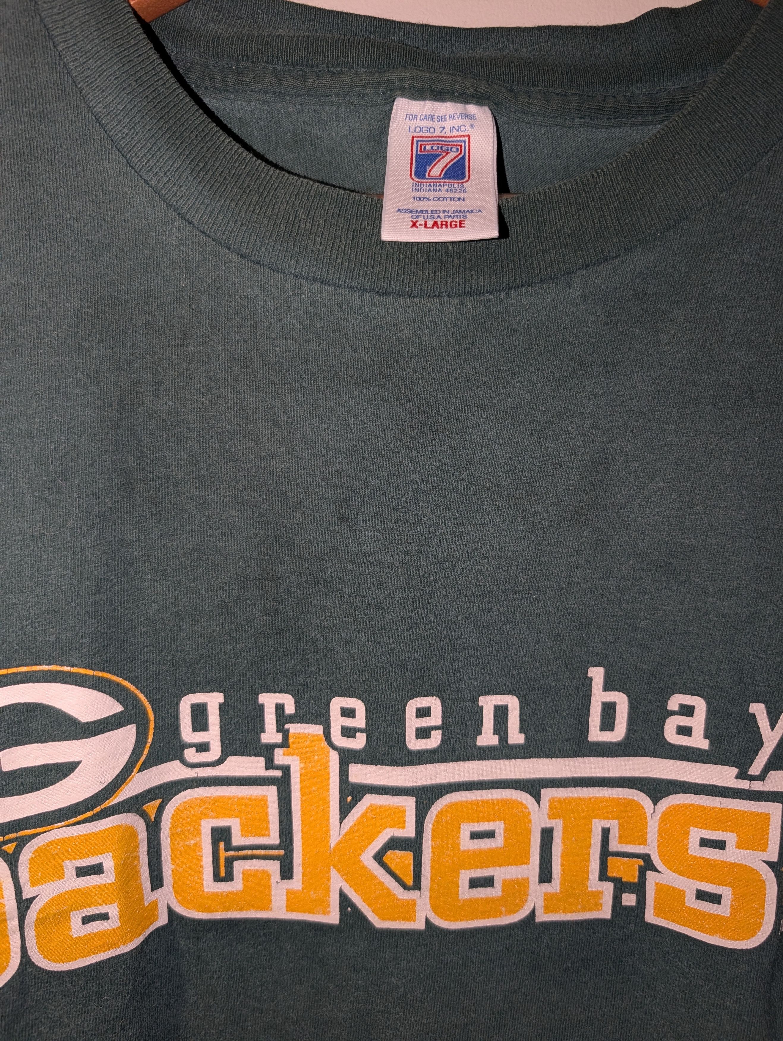 NFL Vintage 90s Green Bay Packers NFL Football Logo 7 T-Shirt Size US XL / EU 56 / 4 - 5 Thumbnail
