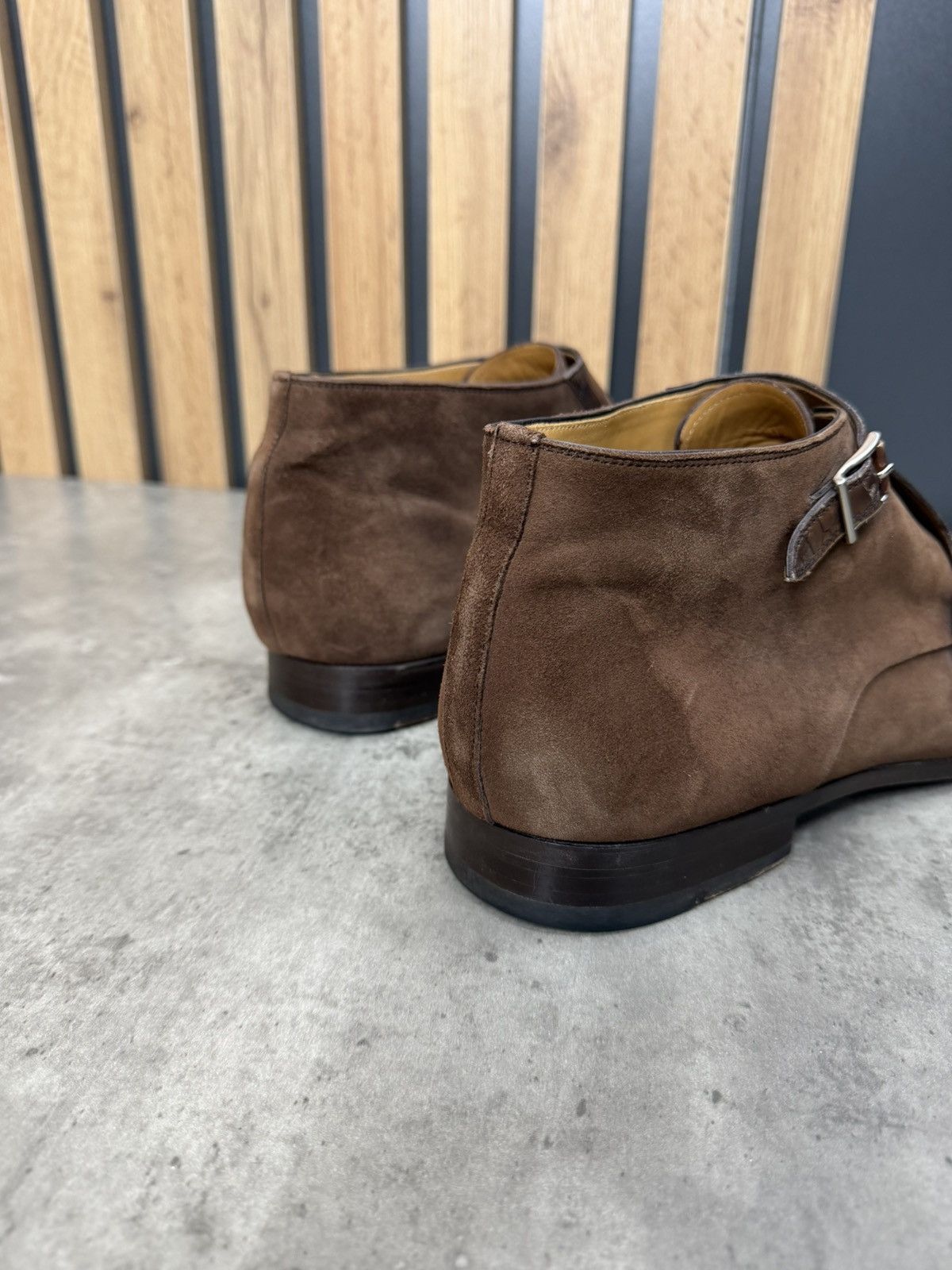 Magnanni Magnanni Double Monk Strap Ankle Boots Brown Suede Leather Size US 13 / EU 46 - 14 Thumbnail
