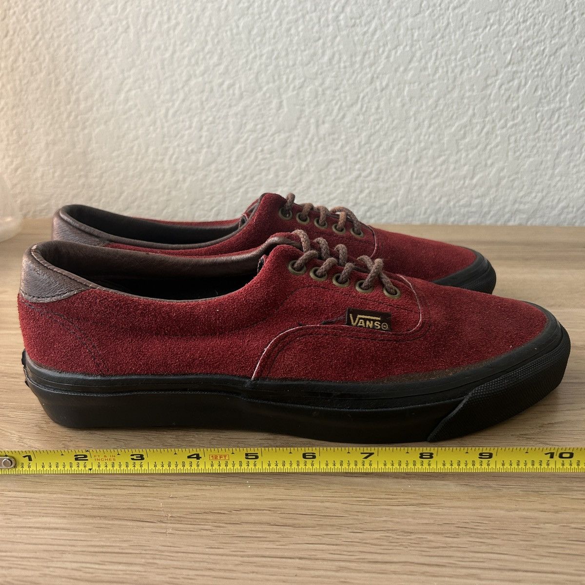 Vans Vintage Vans Burgundy Suede Era Sneaker Made In USA 80s NOS Size US 9 / EU 42 - 13 Thumbnail