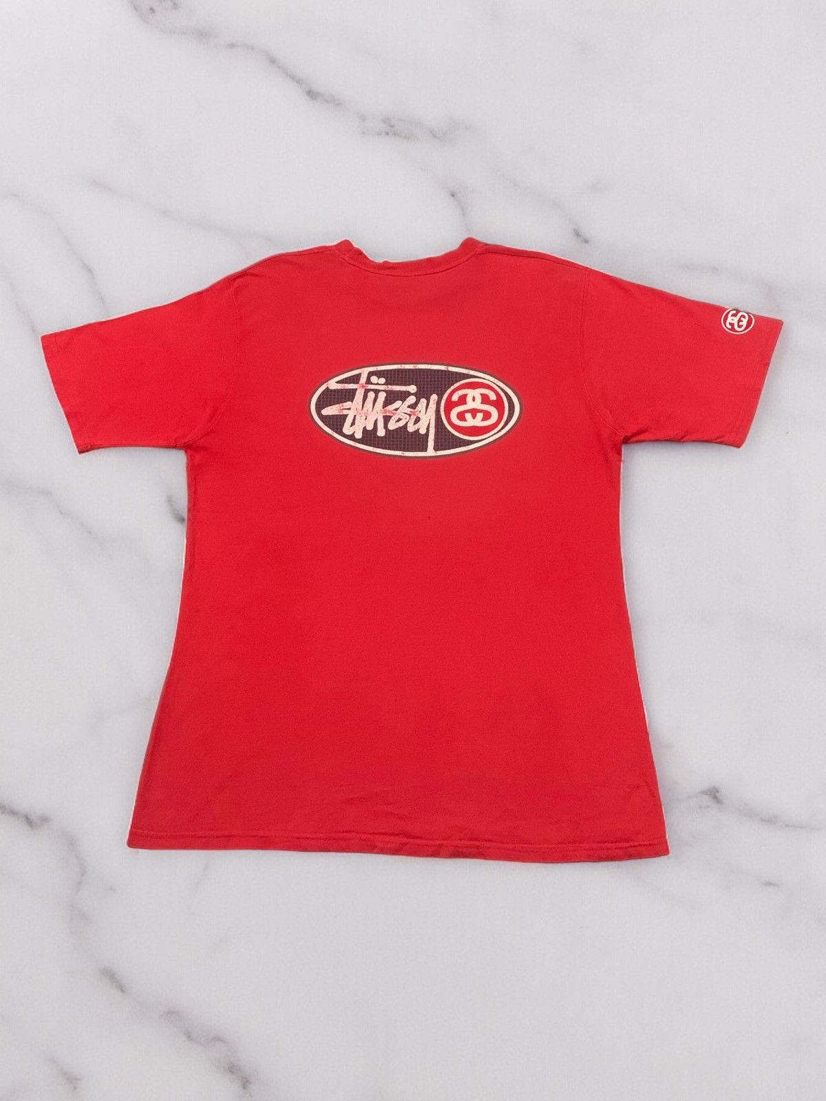 Vintage 90s Stussy Double SS Back Hint Tshirt