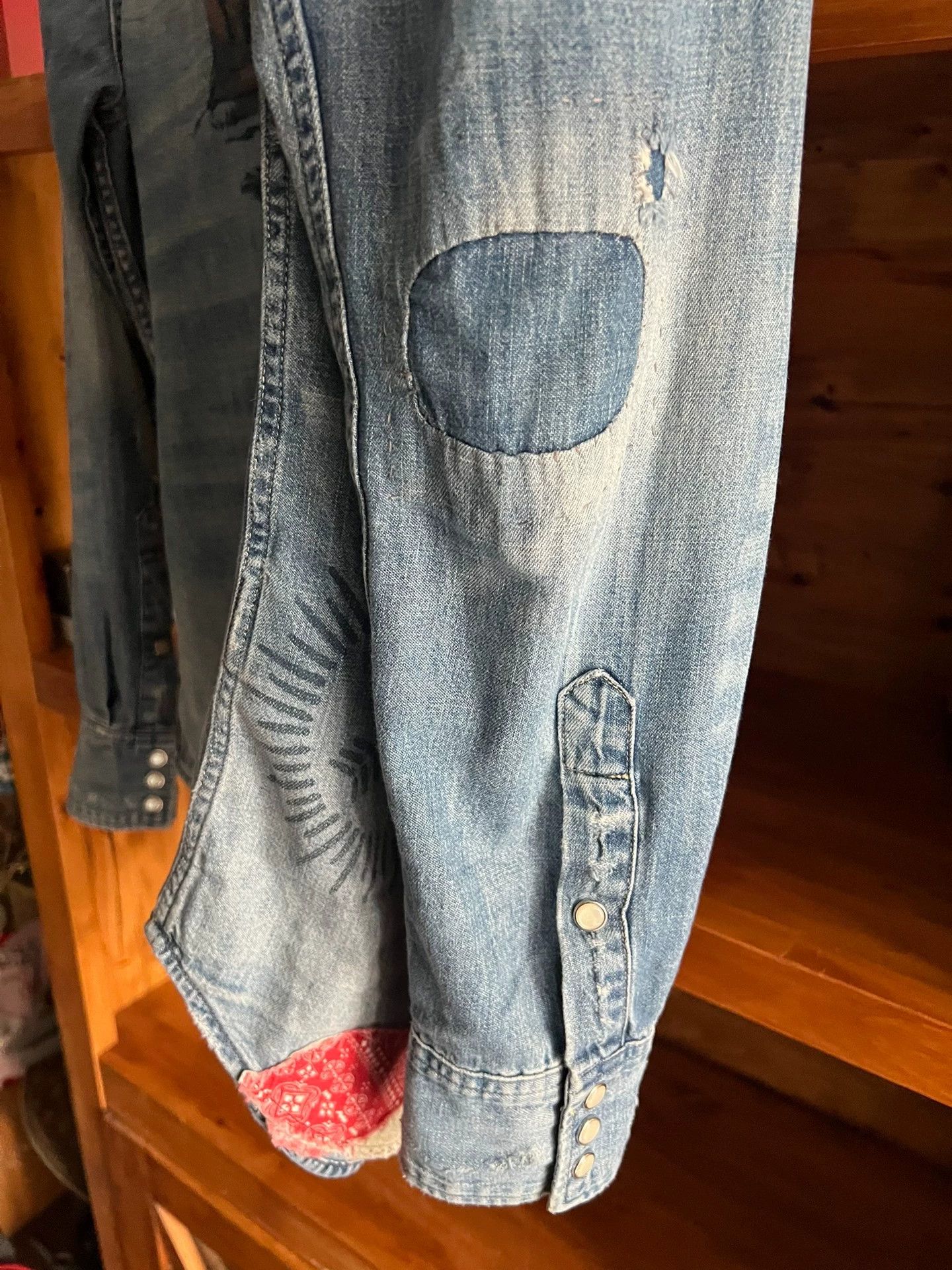 Polo Ralph Lauren Polo RL Distressed Bandana Patch Indian Western Denim S Size US S / EU 44-46 / 1 - 4 Thumbnail