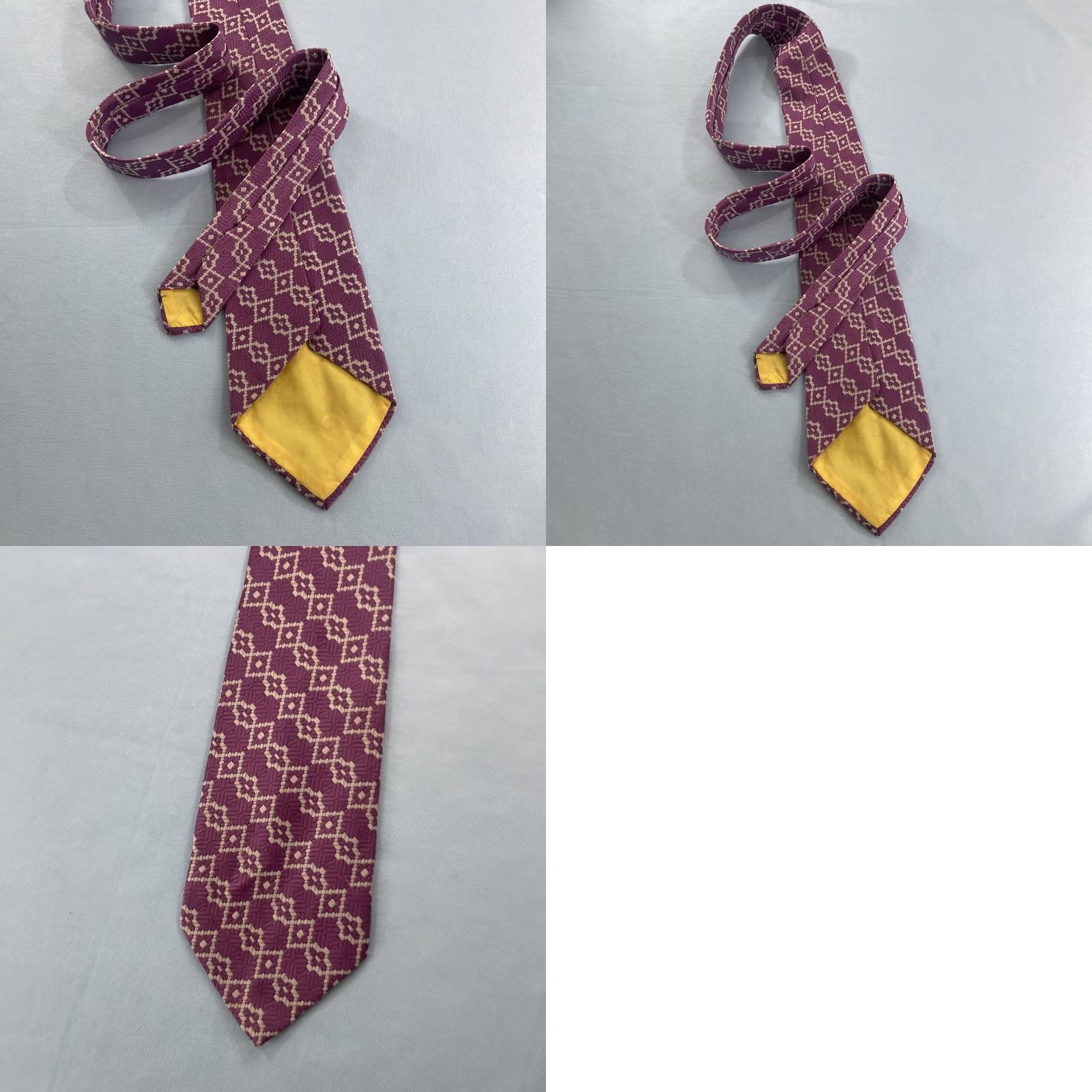 Vintage Vtg 1970s Extra Wide 4.5" Kipper Tie Woven Purple Lilac White Geometric 4.5x58 Capsule Necktie Mens Tie Size ONE SIZE - 11 Thumbnail