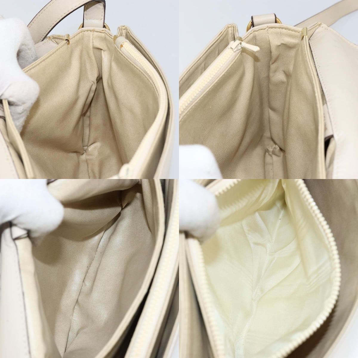 Celine CELINE Shoulder Bag Leather Beige Gold Size ONE SIZE - 12 Thumbnail