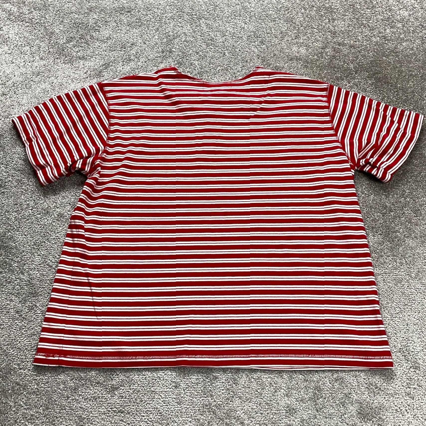 Vintage VINTAGE Karen Scott Cotton Henley Shirt Women 3XL Short Sleeve Striped Casual Summer Fall Size XXL / US 16-18 / IT 52-54 - 2 Thumbnail
