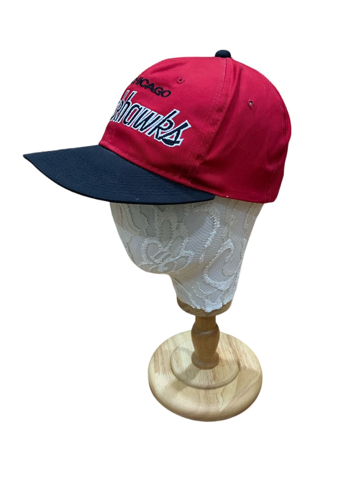 NHL × Sports Specialties × Vintage SPORTS SPECIALTIES CHICAGO BLACKHAWKS SCRIPT HAT CAP Size ONE SIZE - 3 Thumbnail