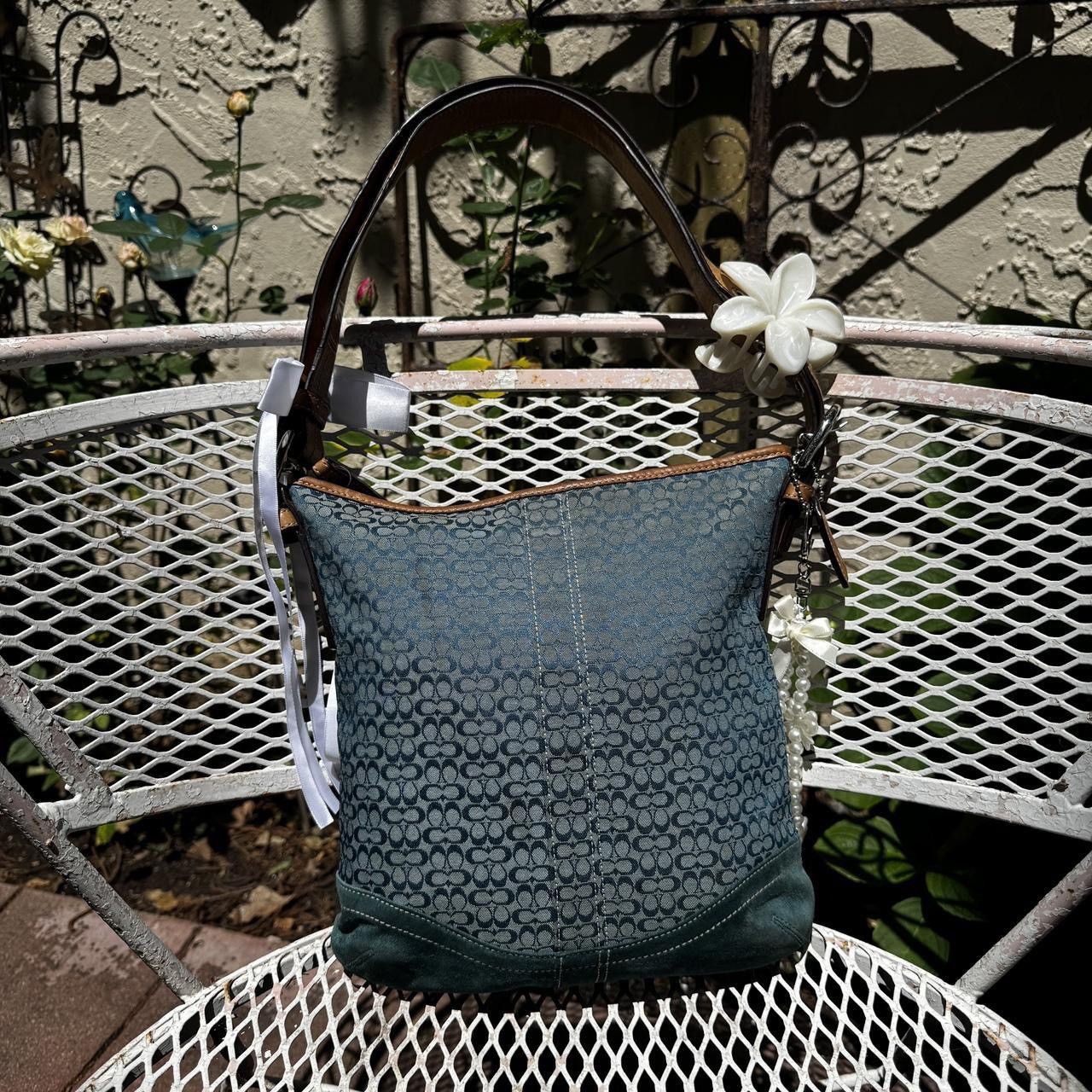 Coach Y2K Coach Teal Monogramed Shoulder Bag Size ONE SIZE - 1 Thumbnail