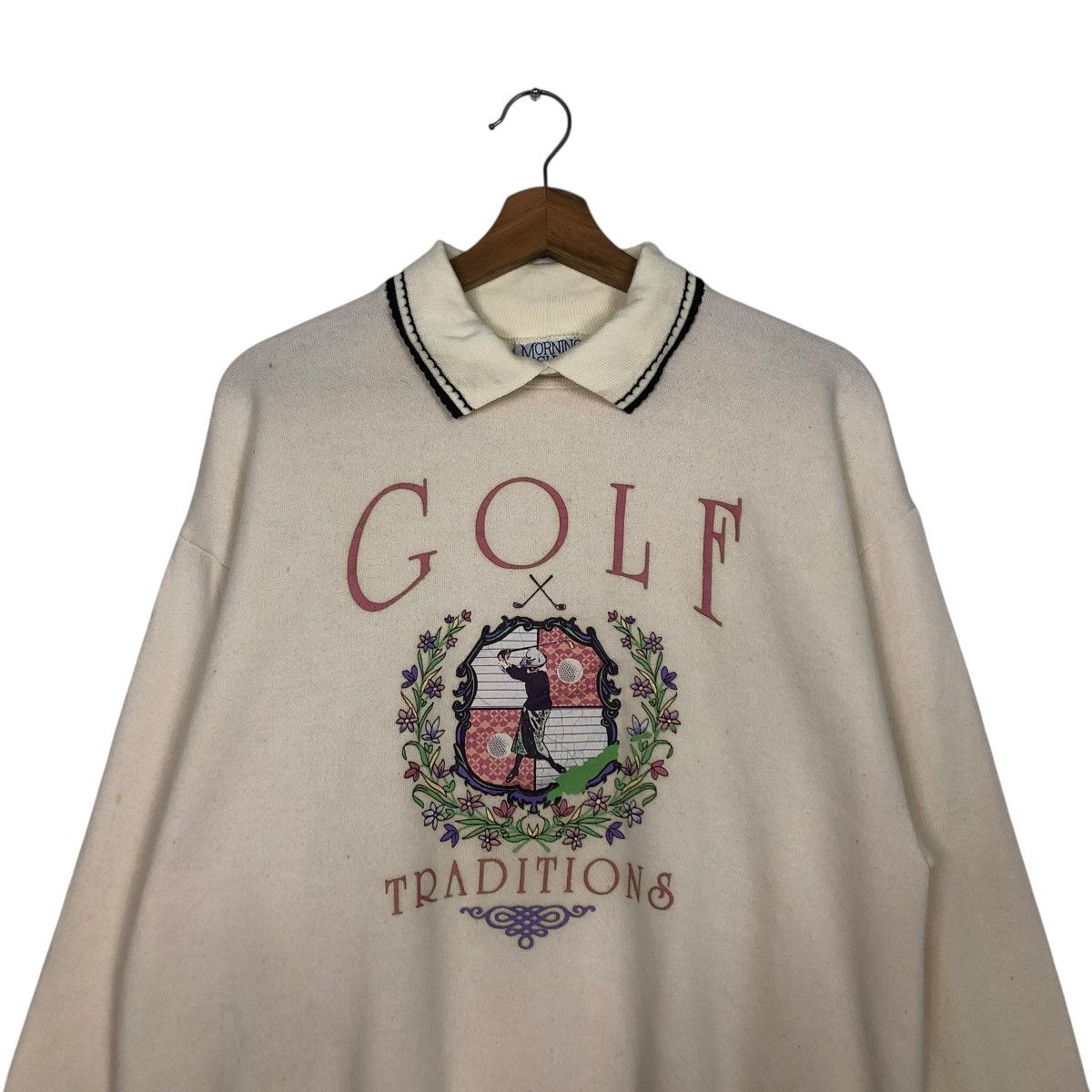 Vintage 🔥VINTAGE COLLEGE SWEATSHIRT COLLAR MORNING SUN USA GOLF Size US M / EU 48-50 / 2 - 5 Thumbnail