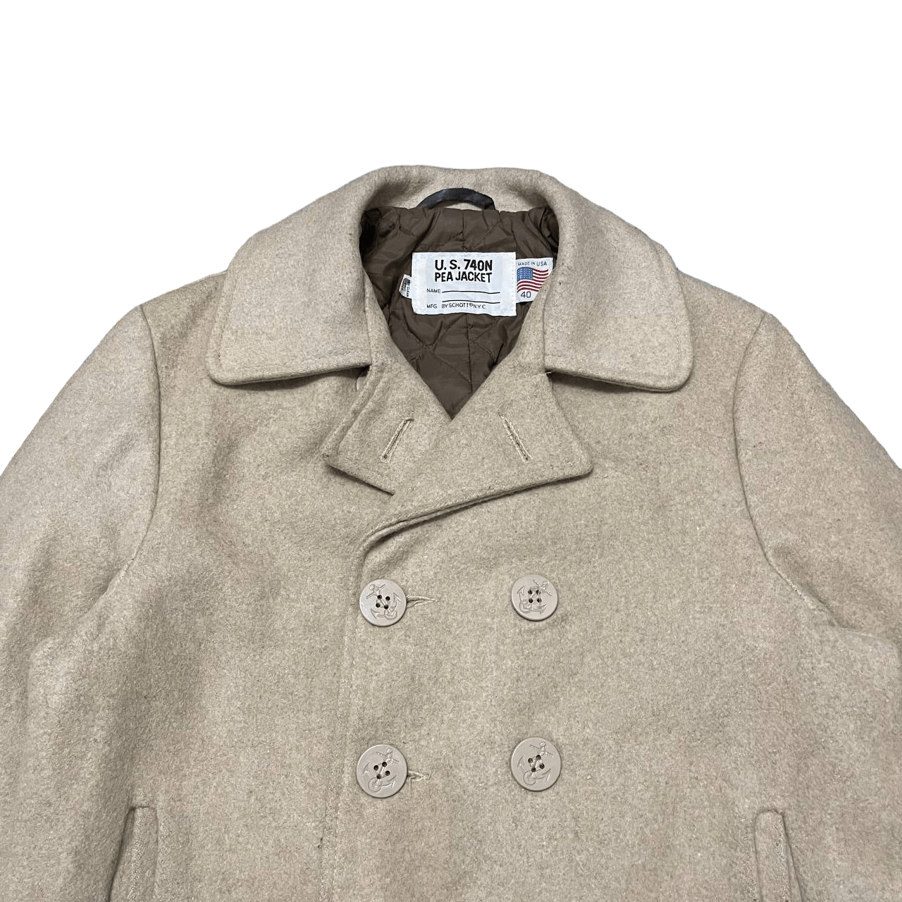 Schott Vintage U. S. 740N Pea Jacket by Schott NYC Wool Peacoat Size US M / EU 48-50 / 2 - 2 Thumbnail