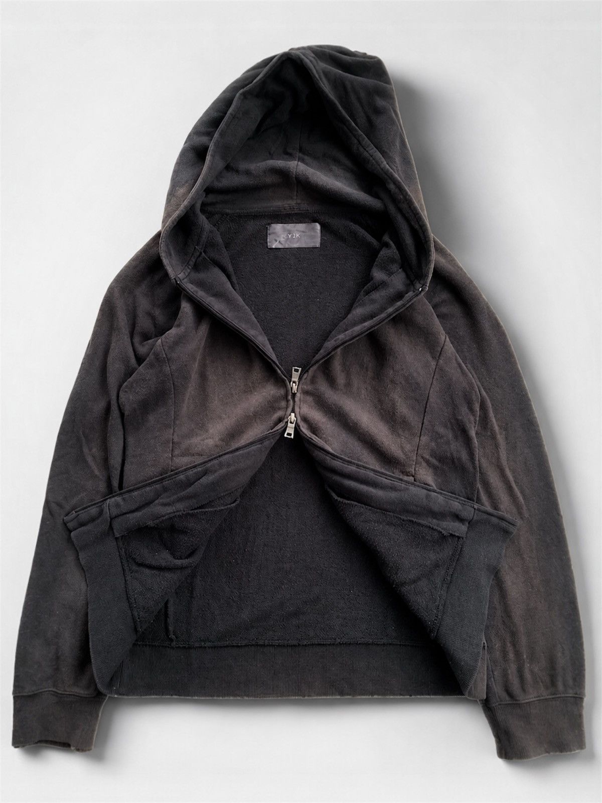 wjk WJK Japanese Sunfaded Distressed Black Jacket Hoodie Size M / US 6-8 / IT 42-44 - 1 Thumbnail