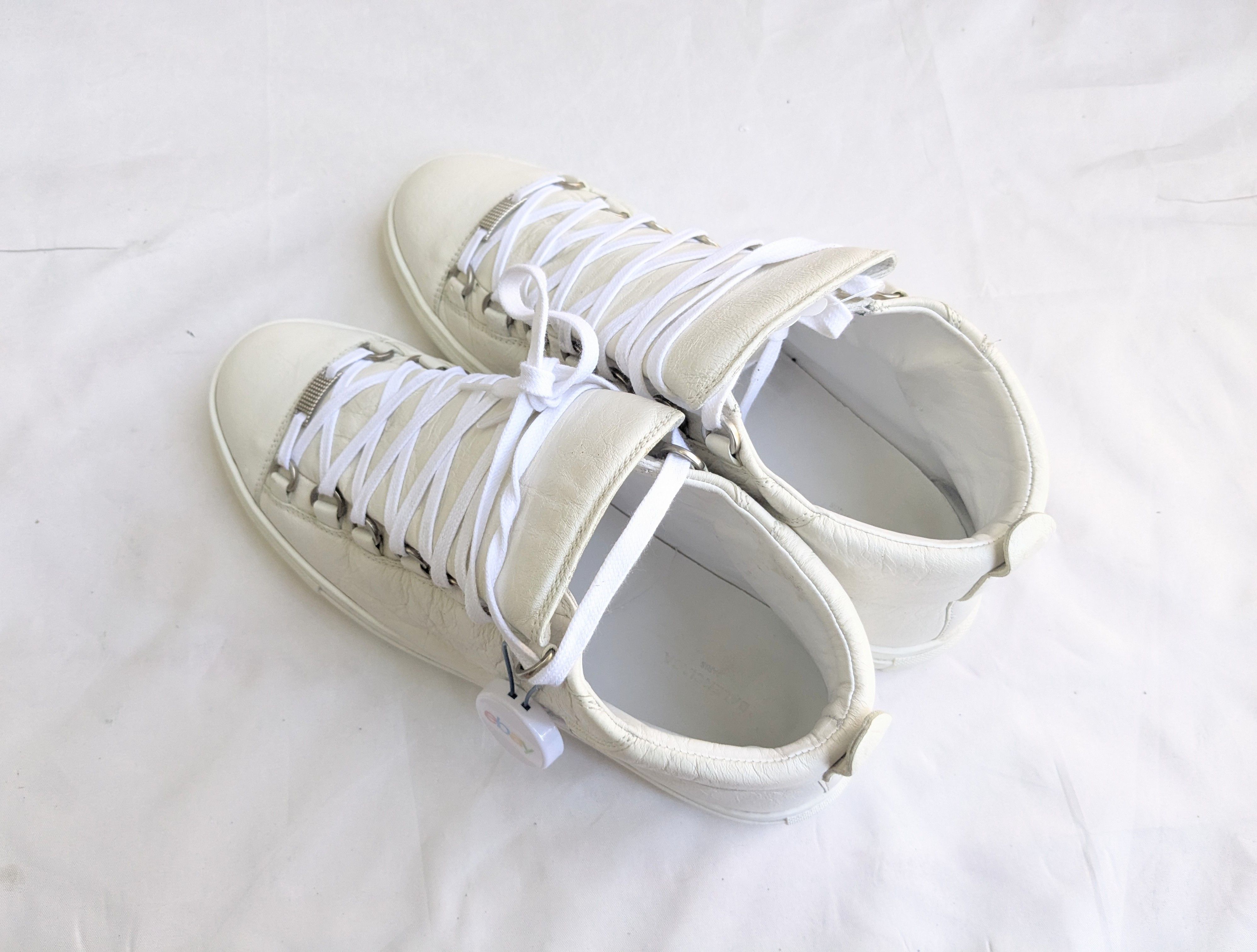 Balenciaga Balenciaga Arena White 10 Leather High Tops Lace Up Size US 10 / EU 43 - 11 Thumbnail
