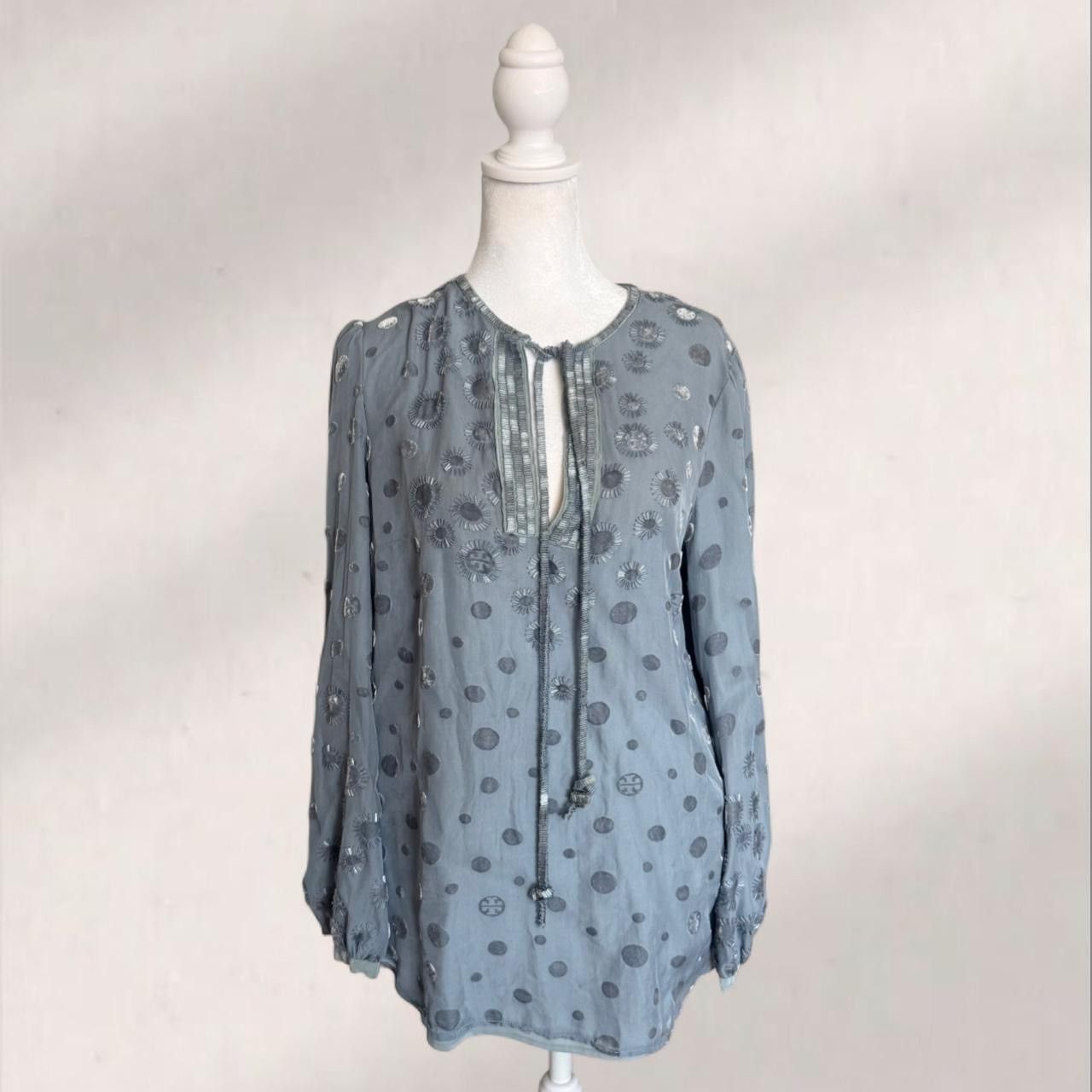 Tory Burch Tory Burch blue sheer blouse Size M / US 6-8 / IT 42-44 - 1 Thumbnail