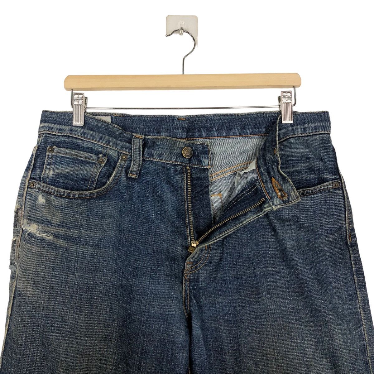 Edwin 🔥90’s VINTAGE EDWIN MADE IN JAPAN JEANS DISTRESSED DENIM Size US 35 - 11 Thumbnail
