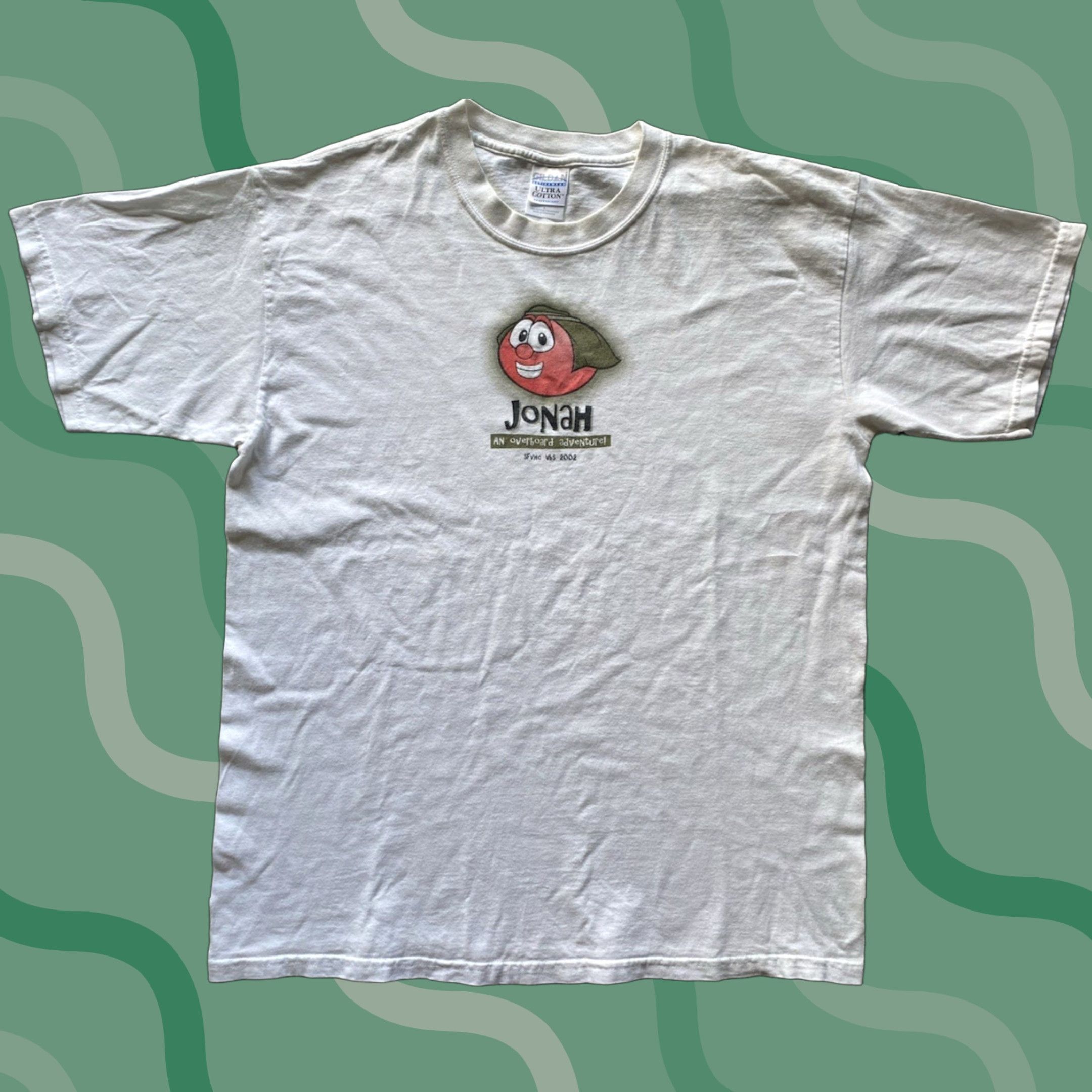 Gildan VINTAGE Veggietales Jonah An Overboard Adventure Shirt White Gildan Adult L Size US L / EU 52-54 / 3 - 1 Thumbnail